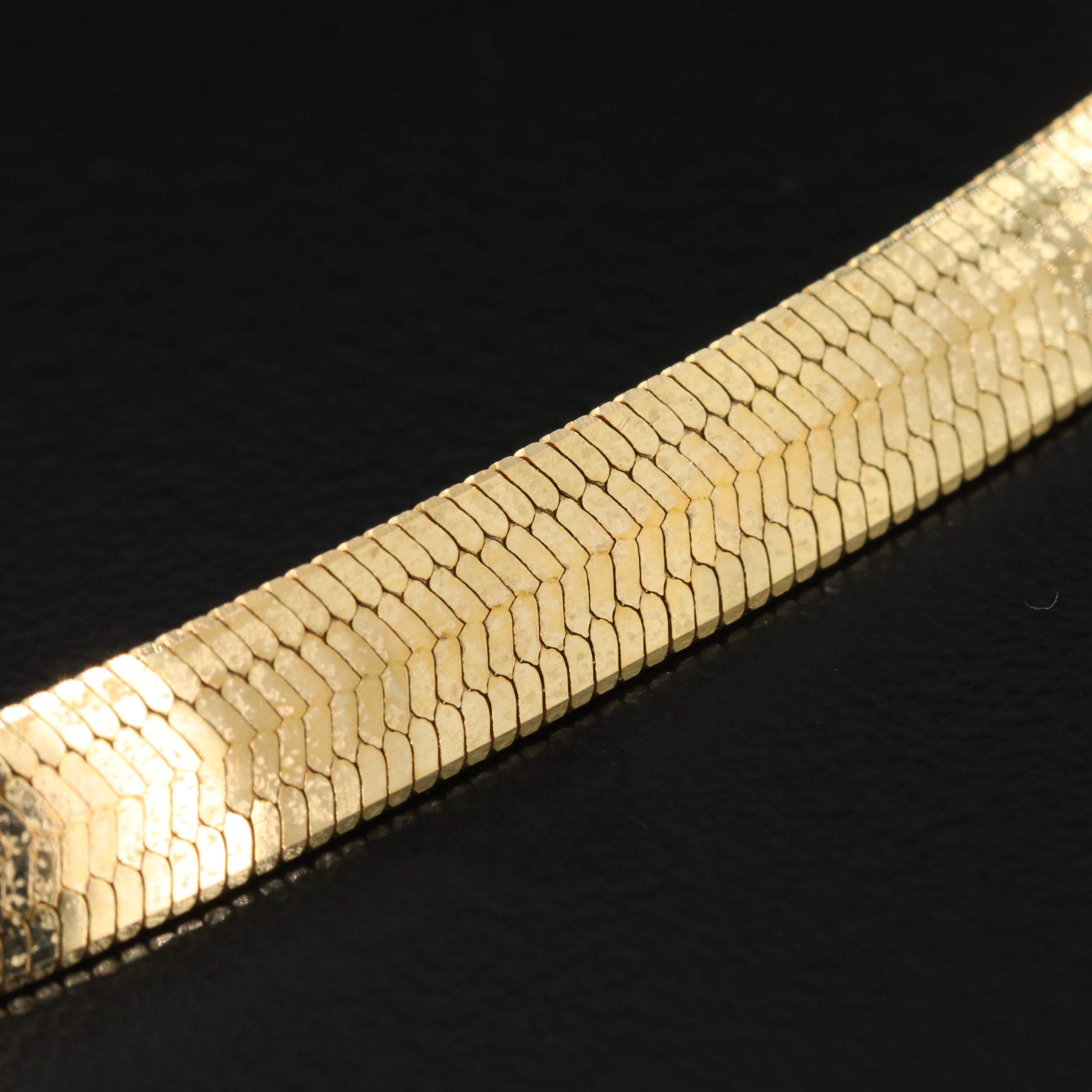 Italian 10K Herringbone Chain Necklace