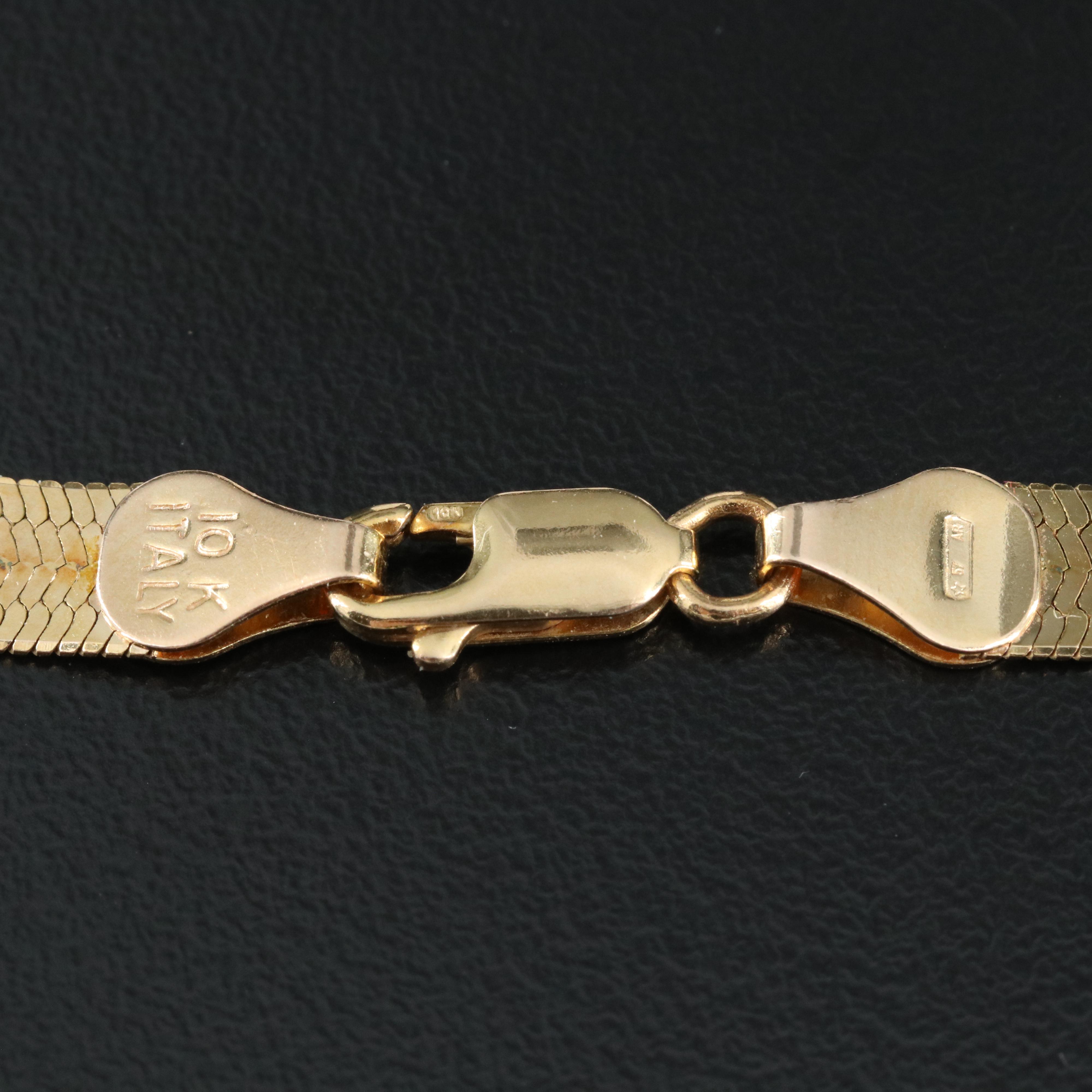 Italian 10K Herringbone Chain Necklace