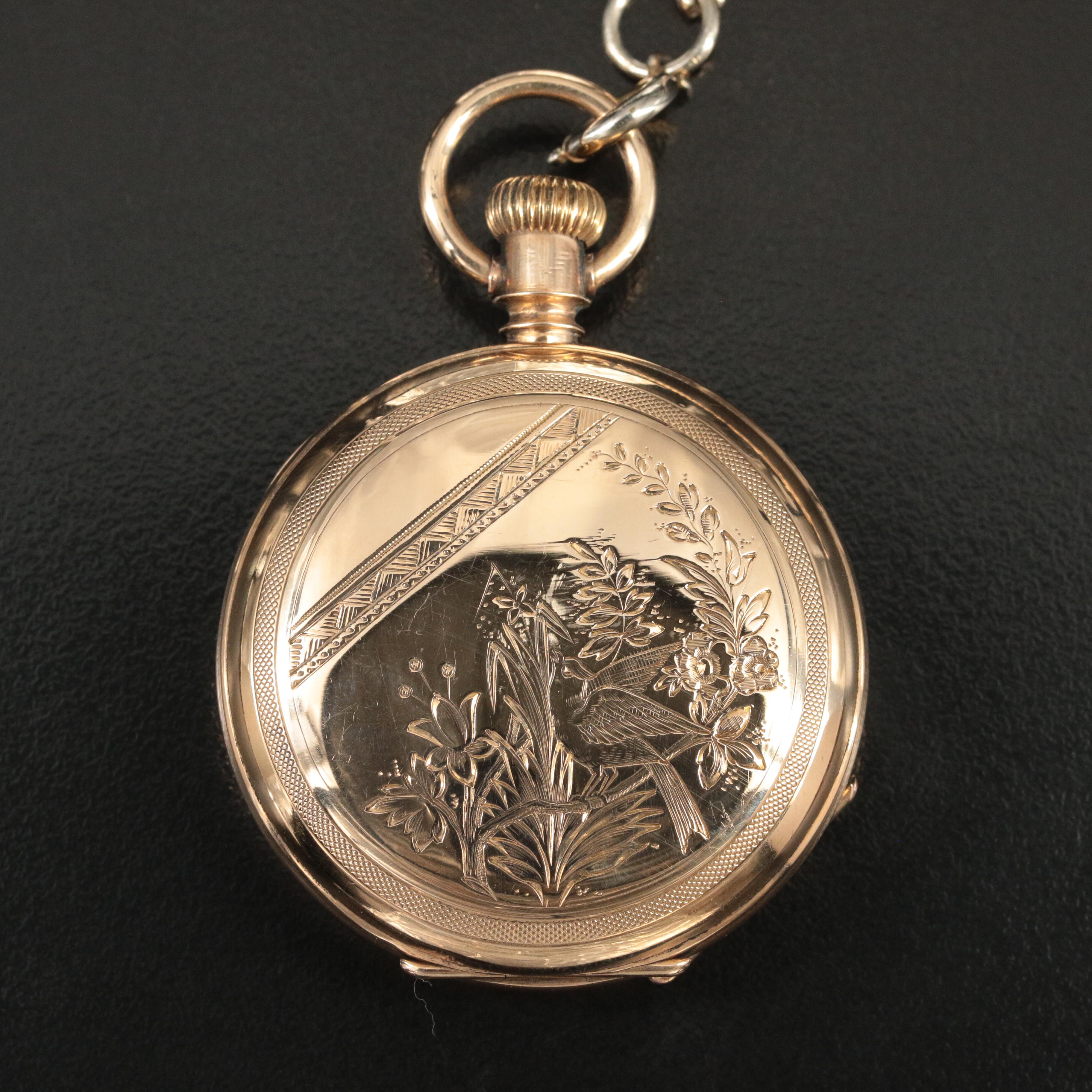 14K Lady Elgin Key-Wind and Set Pocket Watch