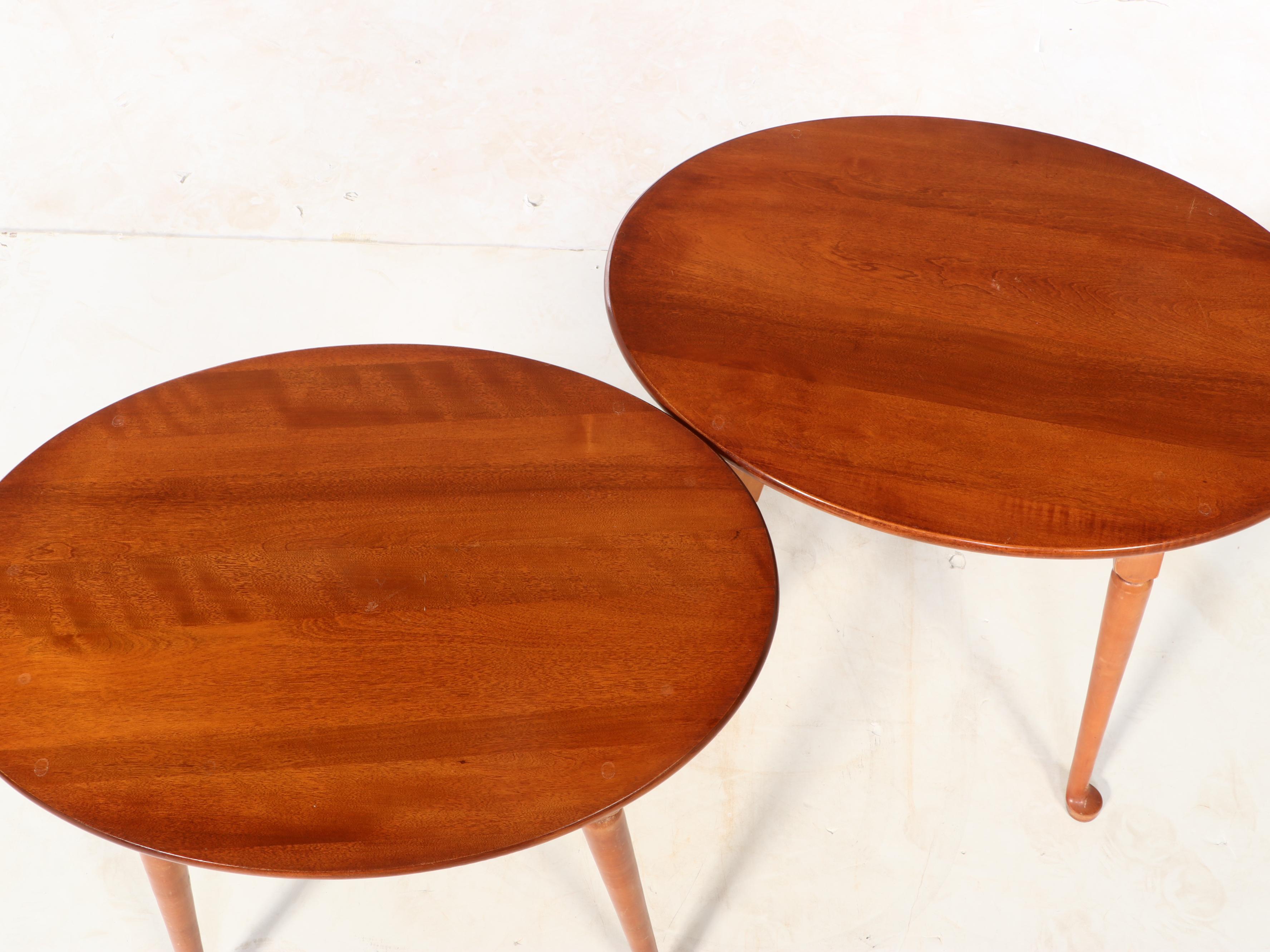 Pair of Queen Anne Style Maple Side Tables, 20th Century