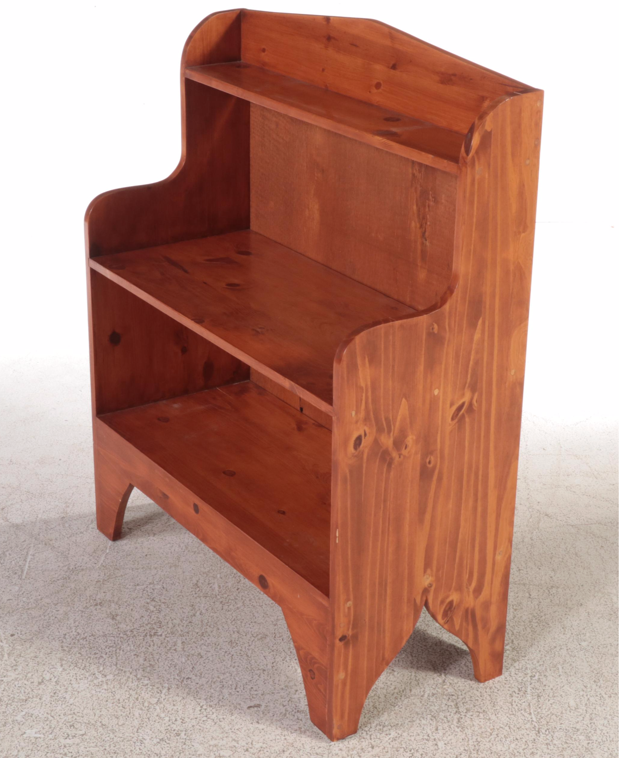American Primitive Style Pine Three-Tier Bucket Bench