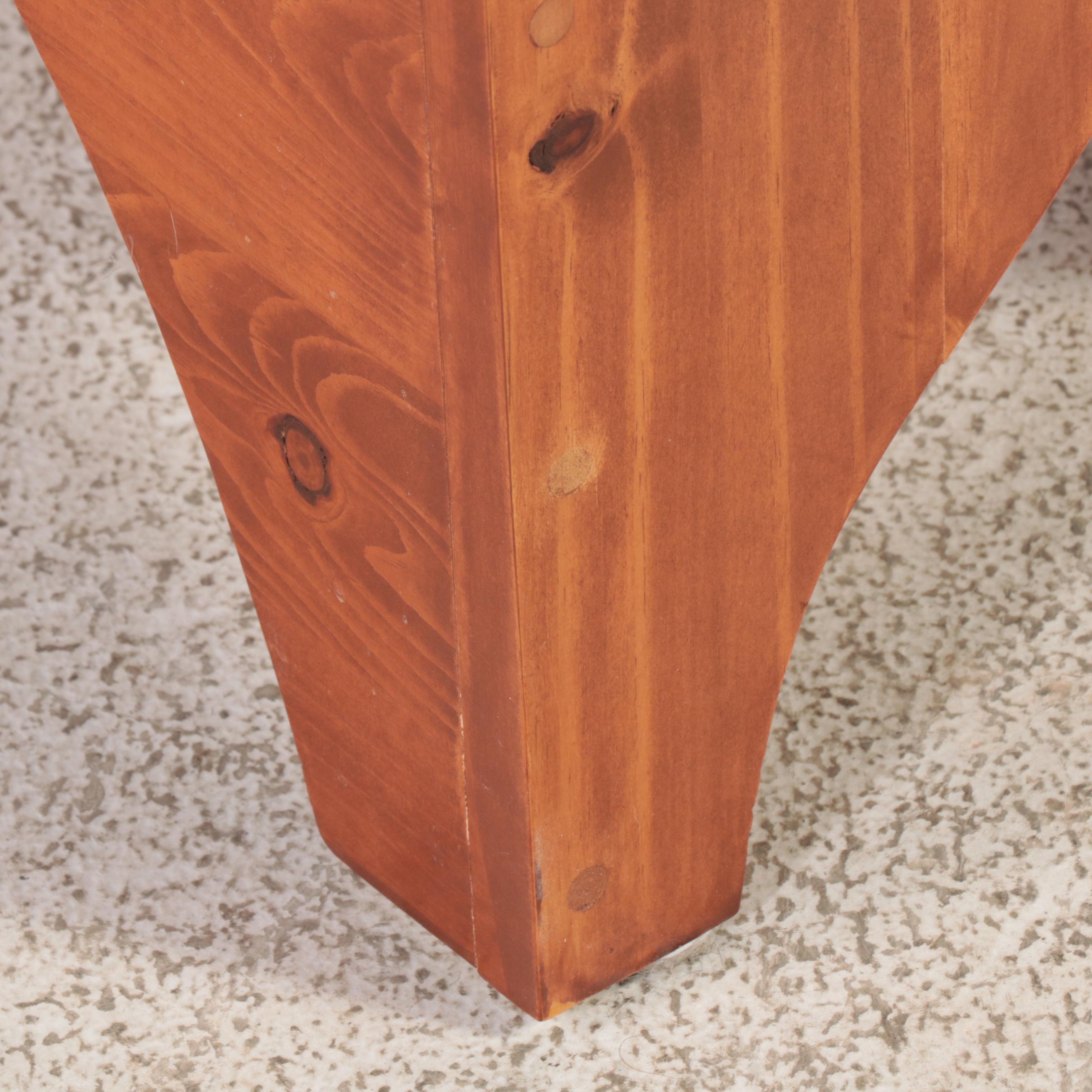 American Primitive Style Pine Three-Tier Bucket Bench