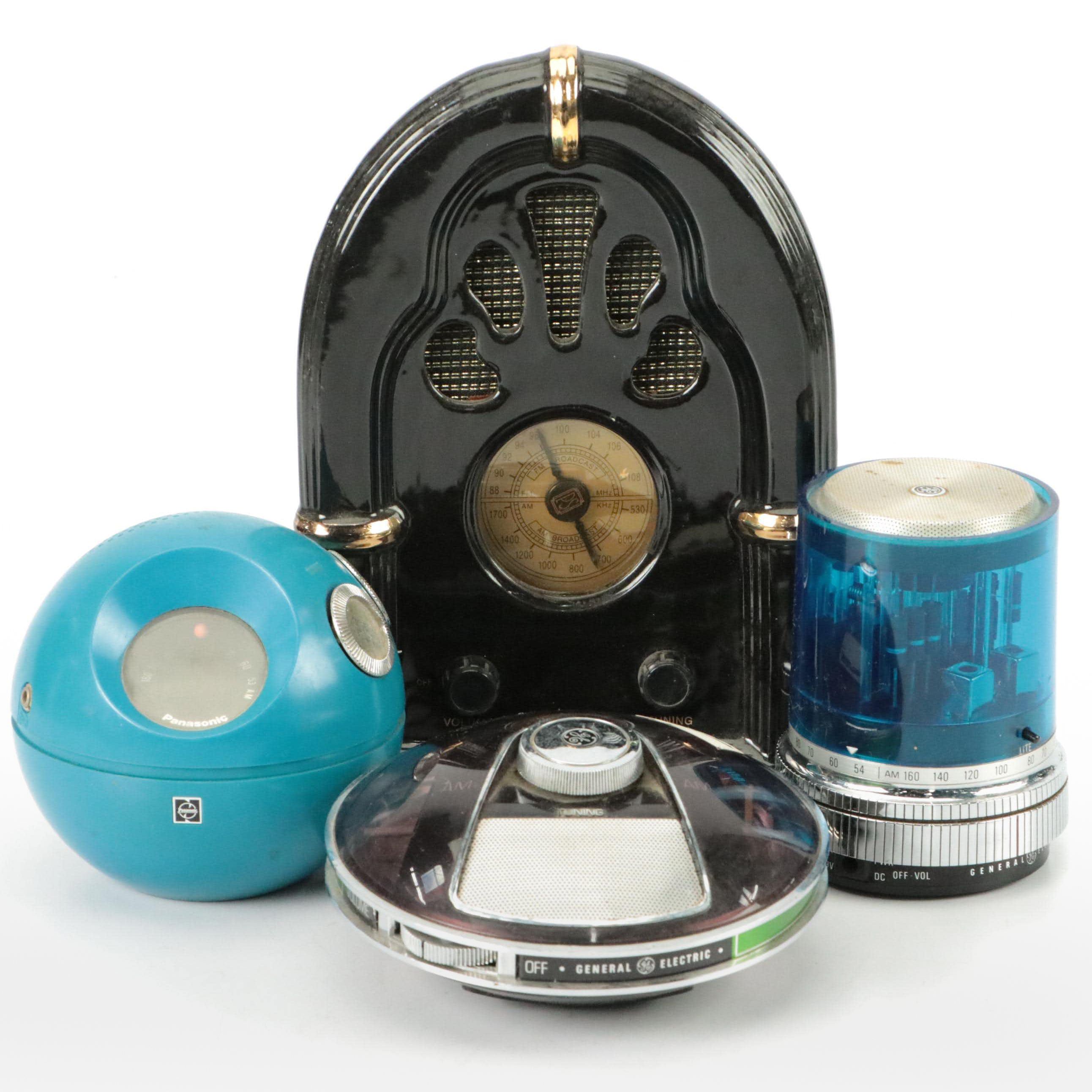 Panasonic MCM Panapet R-70 Radio with Other Radios, Mid to Late 20th Century