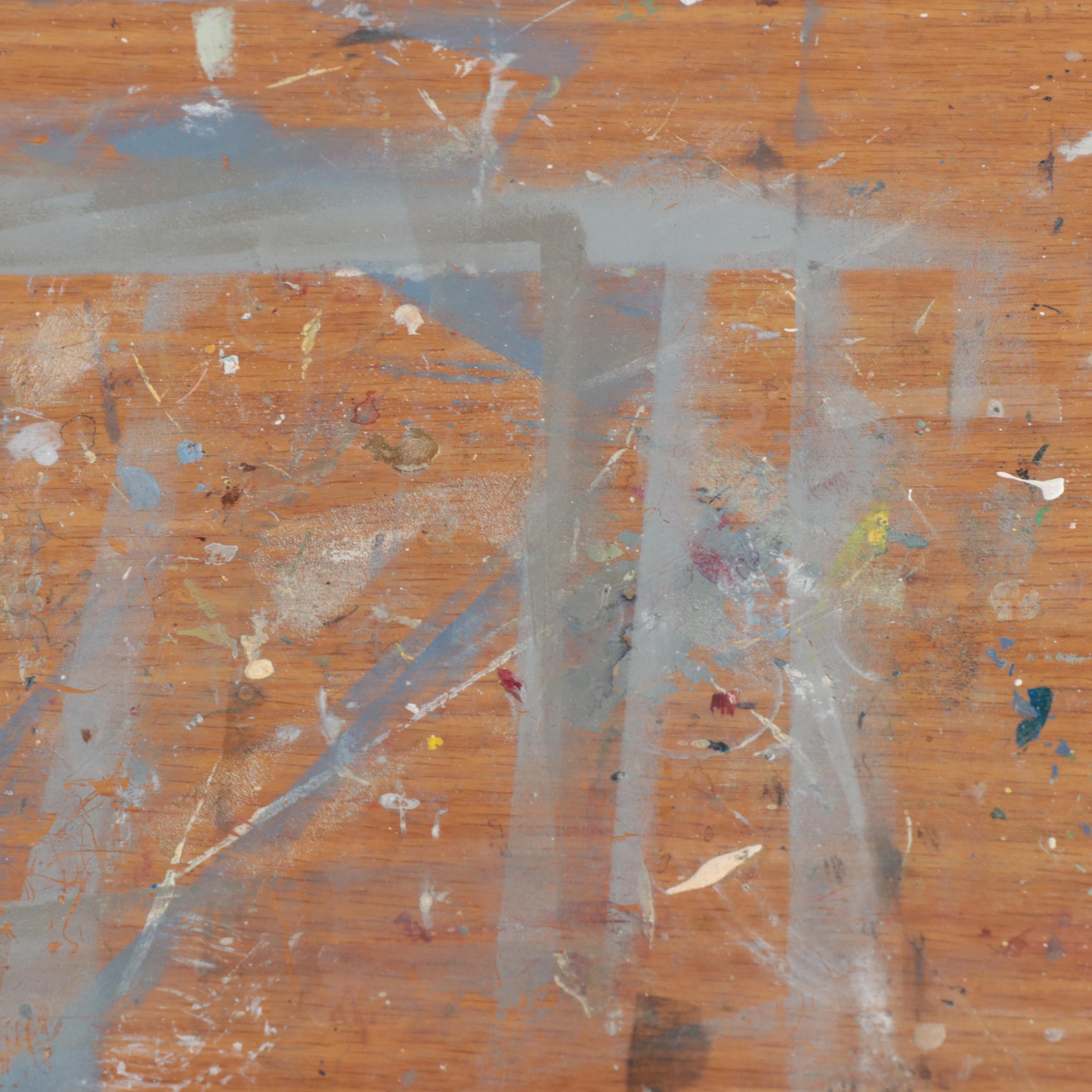 Industrial Style Metal and Pine Tilt-Top Drafting Table