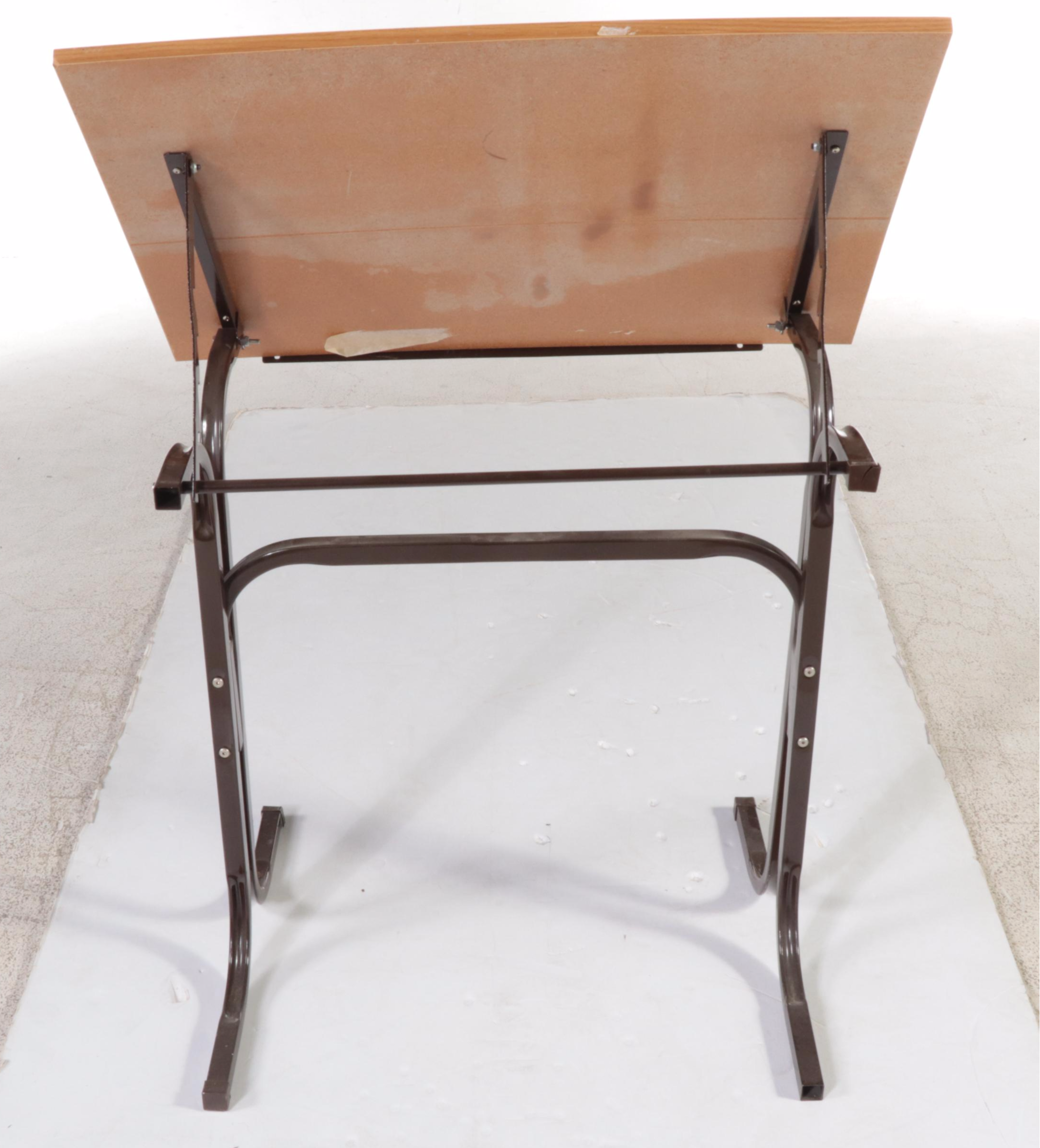 Industrial Style Metal and Pine TiltTop Drafting Table EBTH