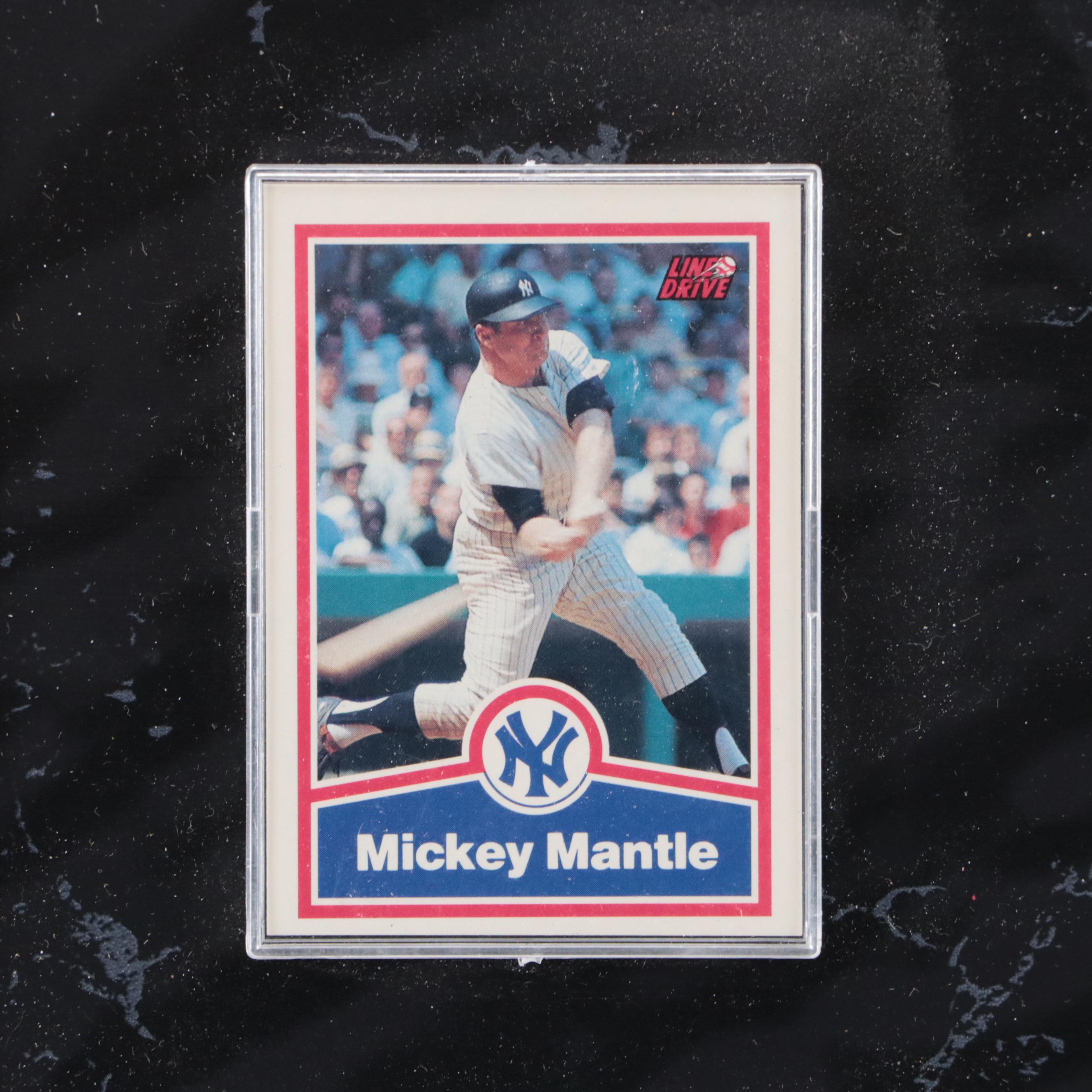 Mickey Mantle Signed New York Yankees Print in Display