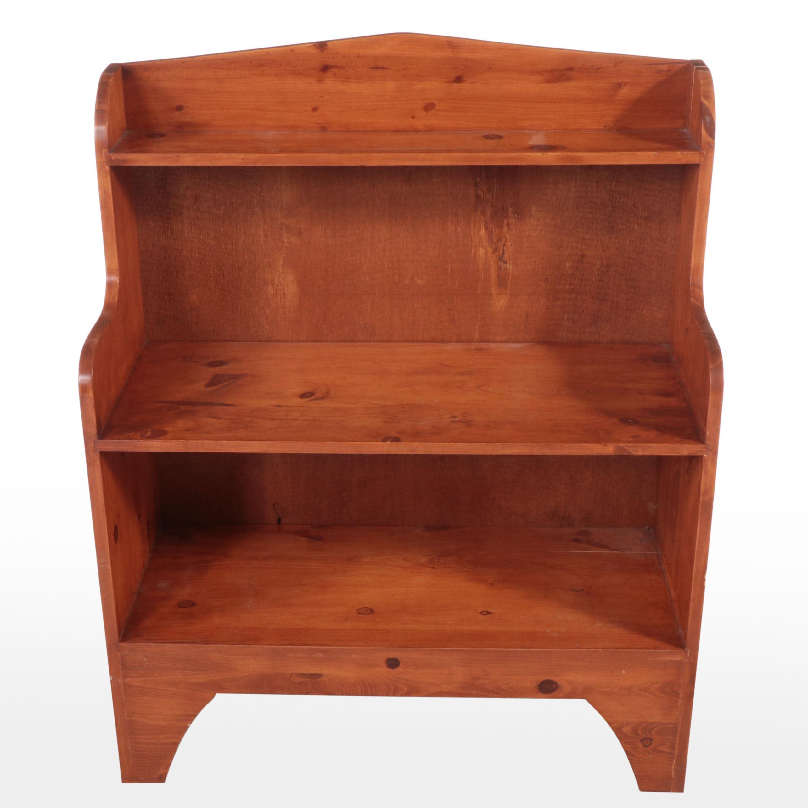 American Primitive Style Pine Three-Tier Bucket Bench