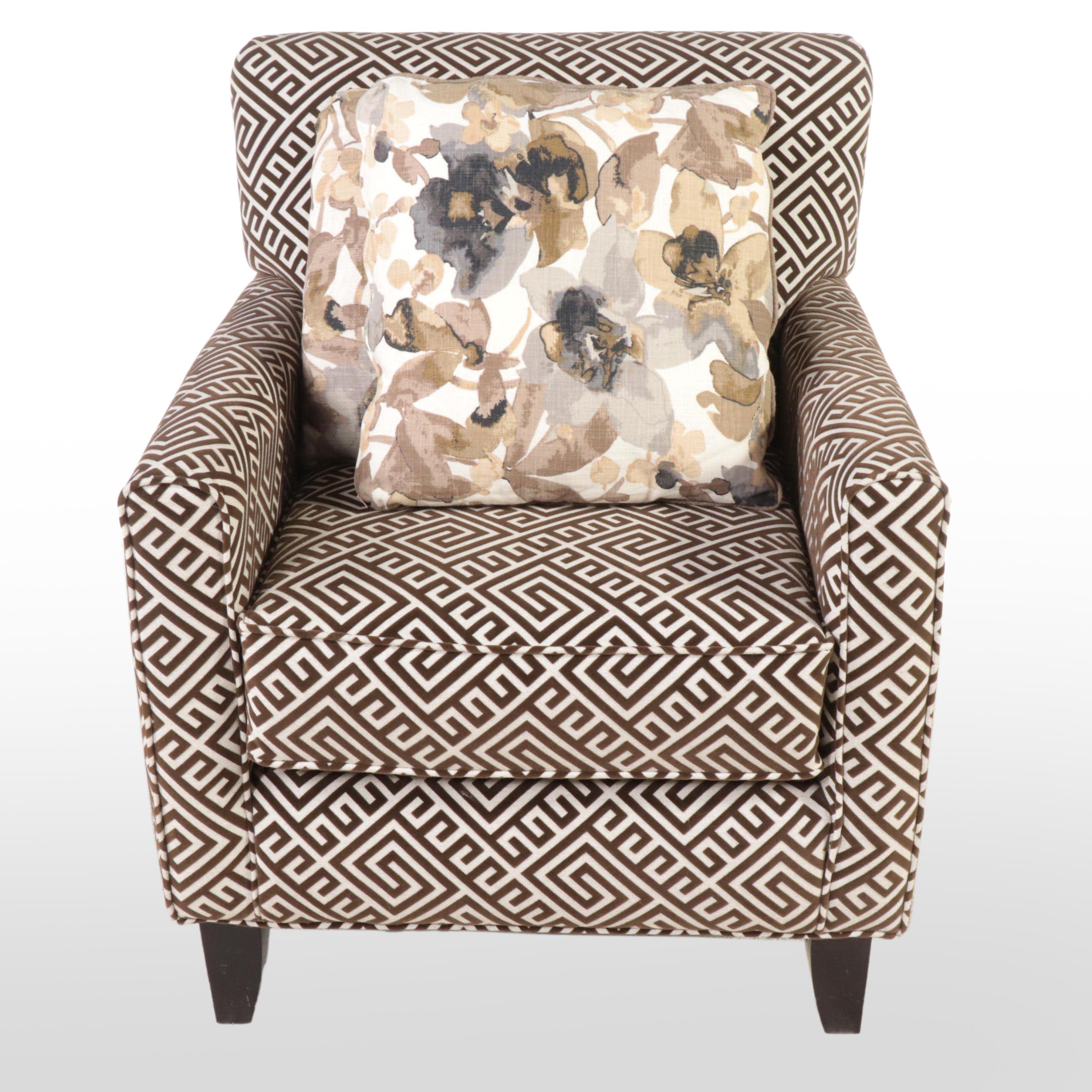 Contemporary Custom-Upholstered Easy Armchair