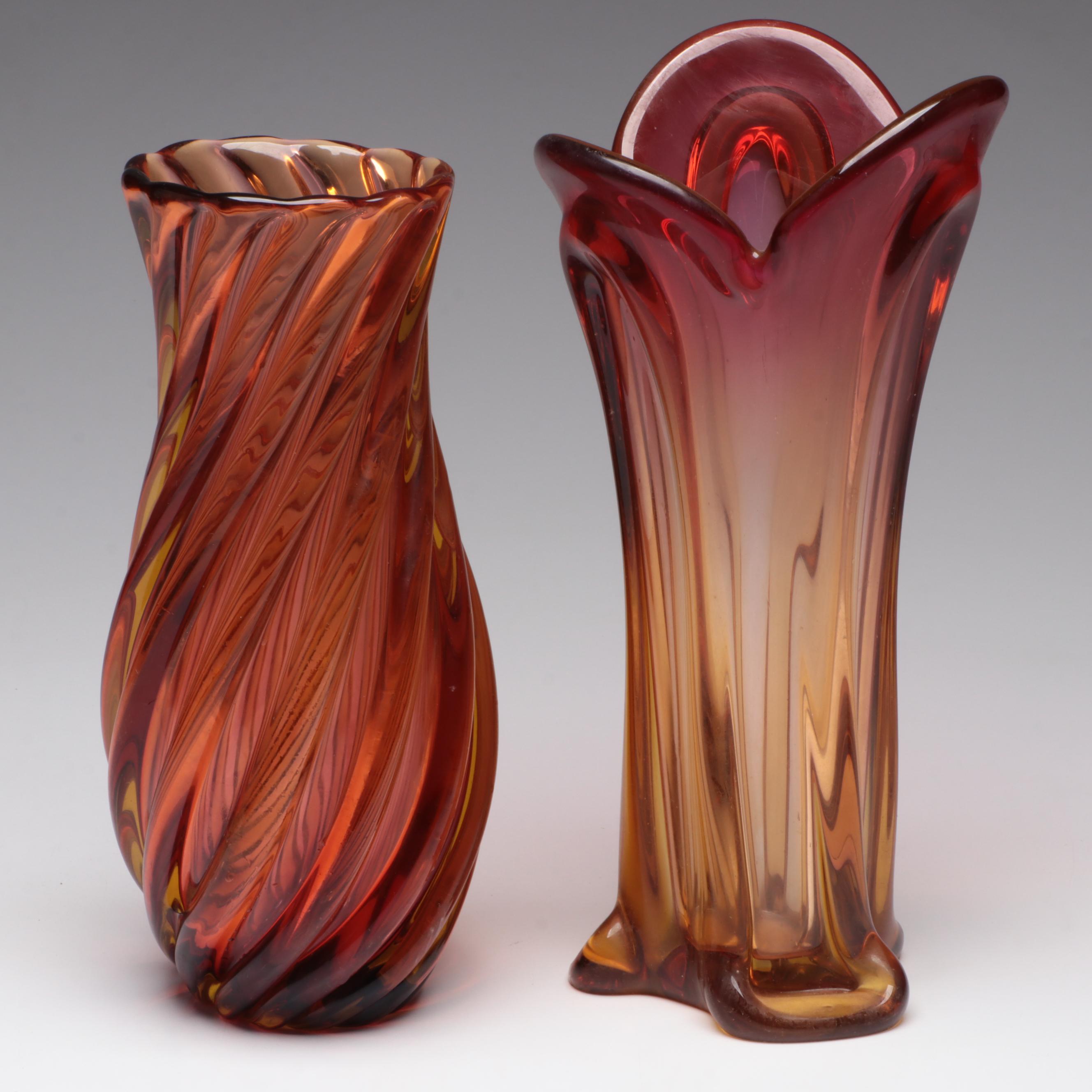 Murano Style Vase, Coin Dot Vase and More Art Glass Vases