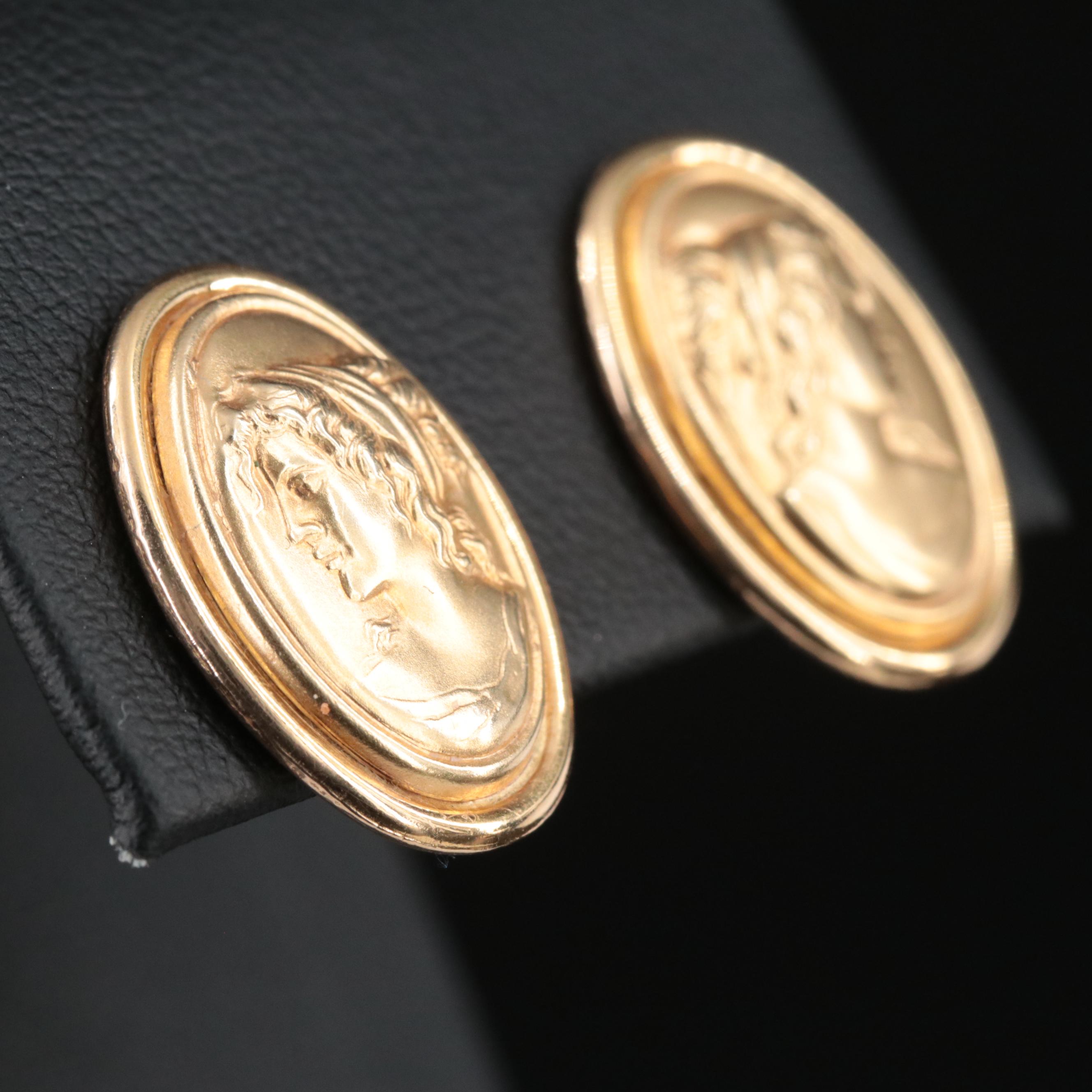Italian 14K Cameo Earrings