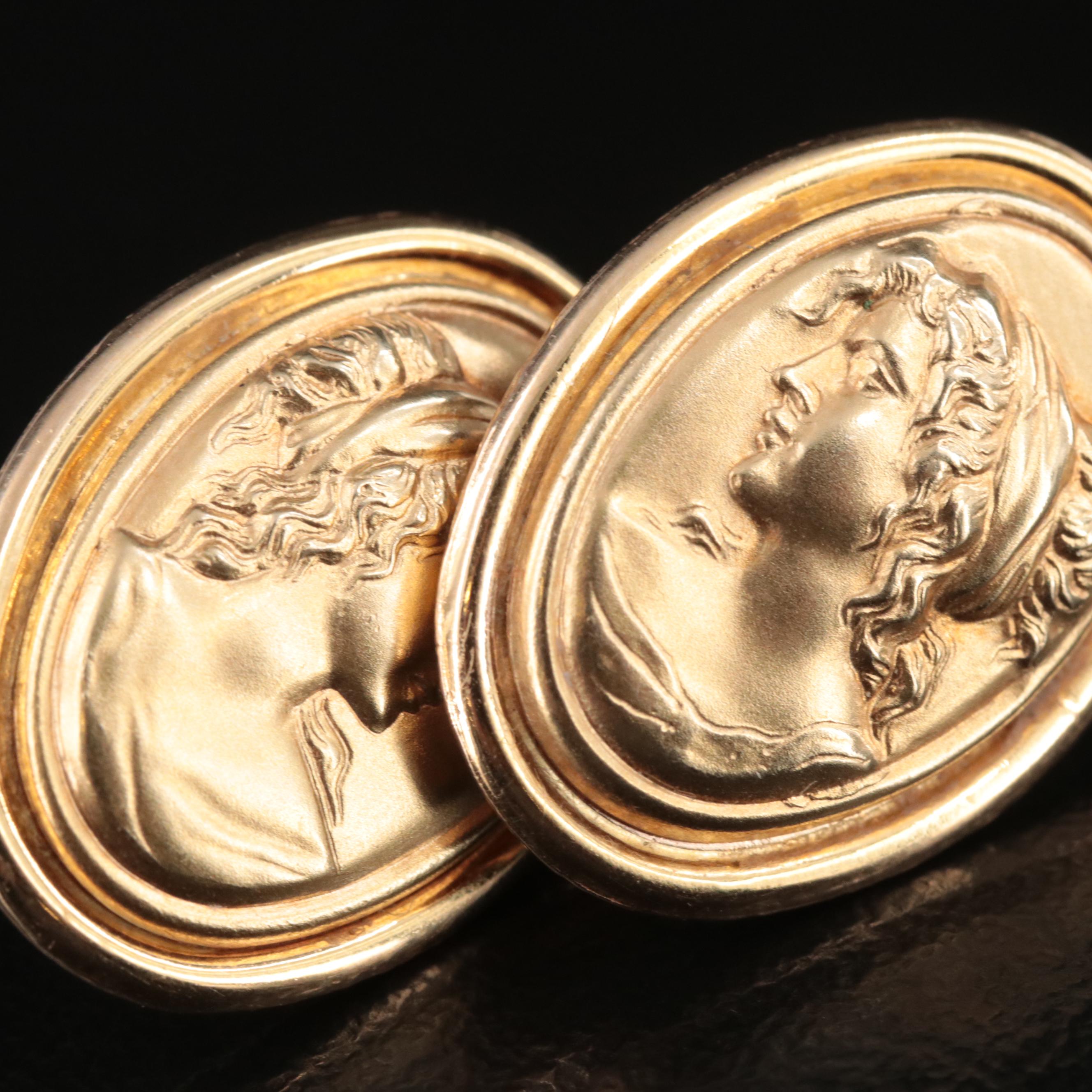 Italian 14K Cameo Earrings