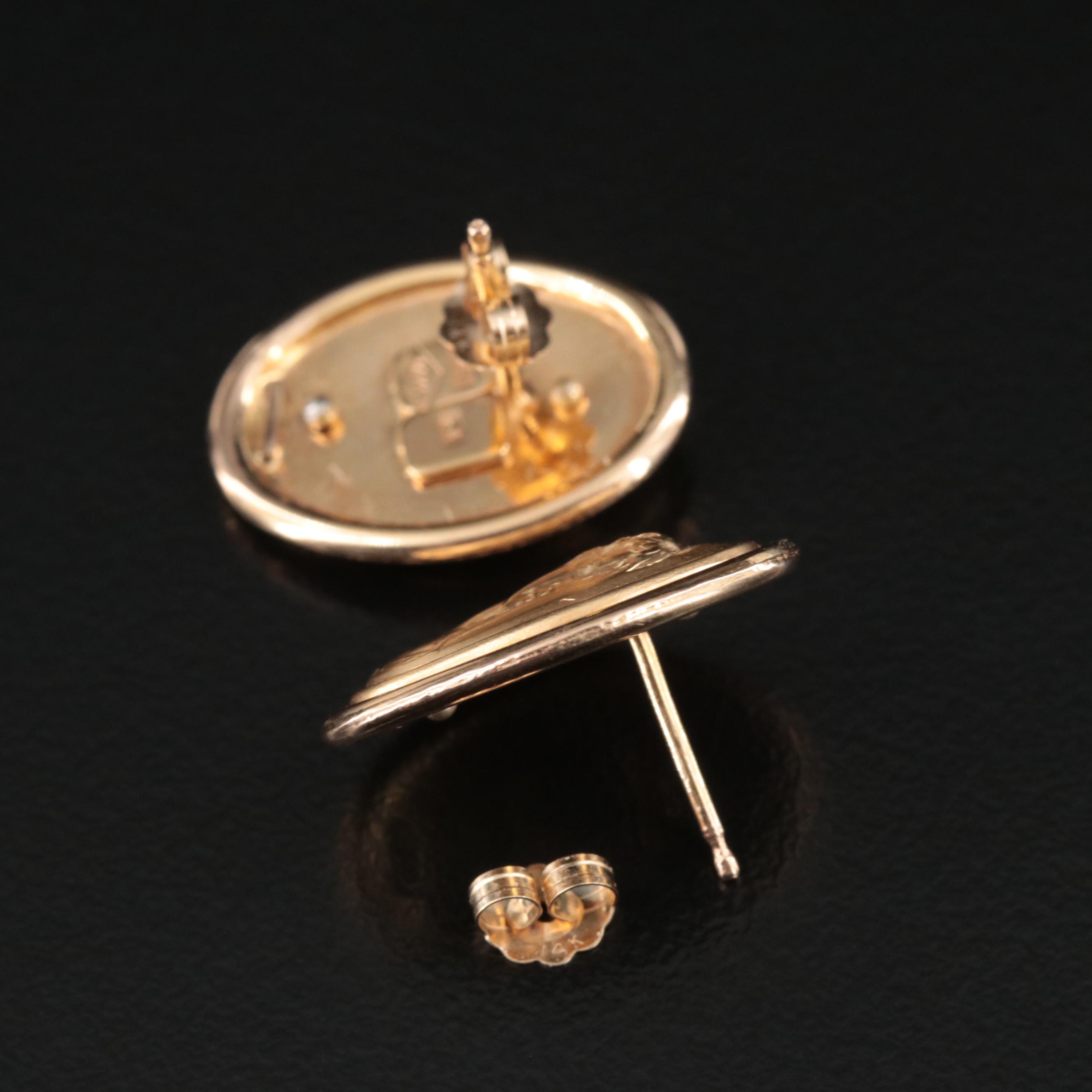 Italian 14K Cameo Earrings