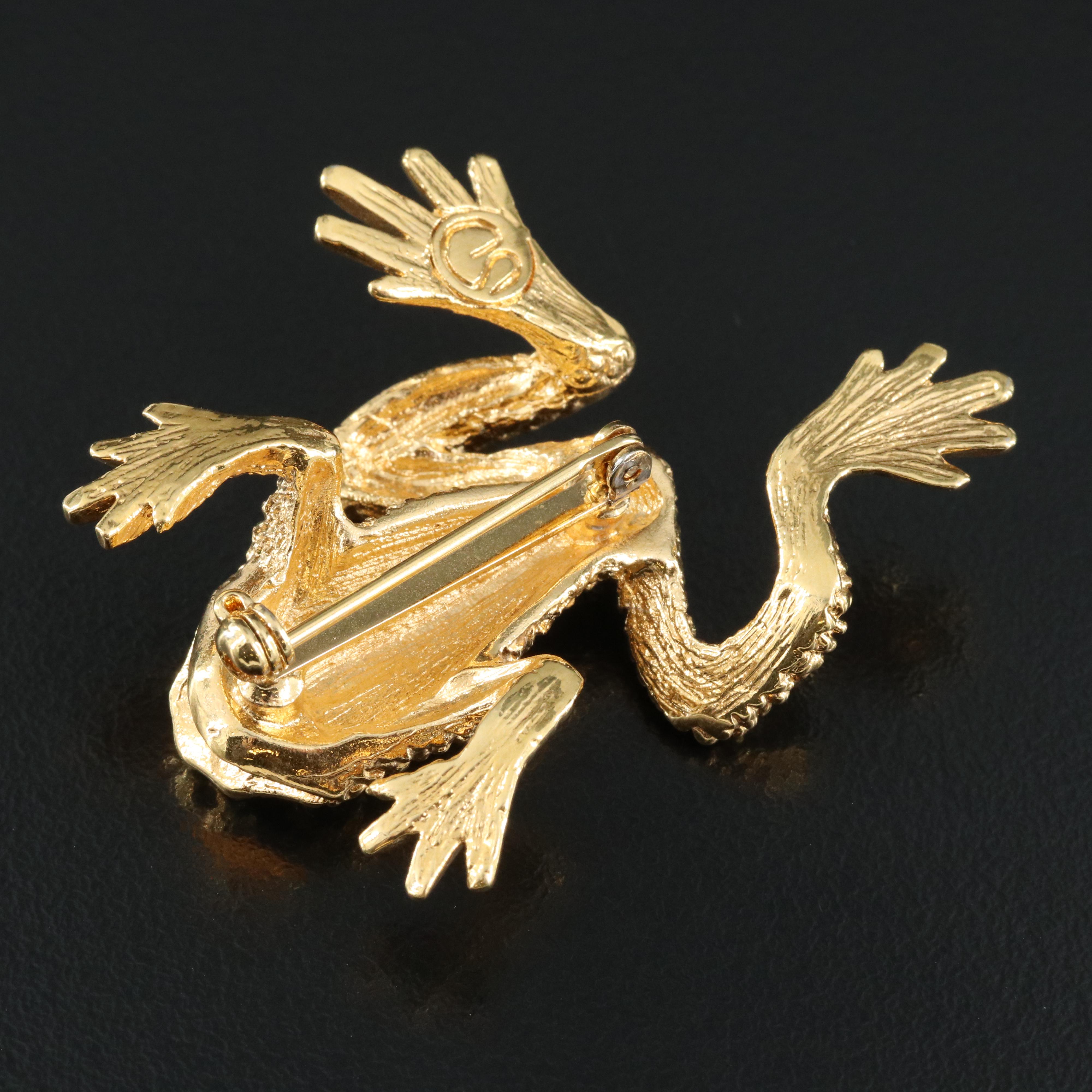 St. John Rhinestone Toad Brooch