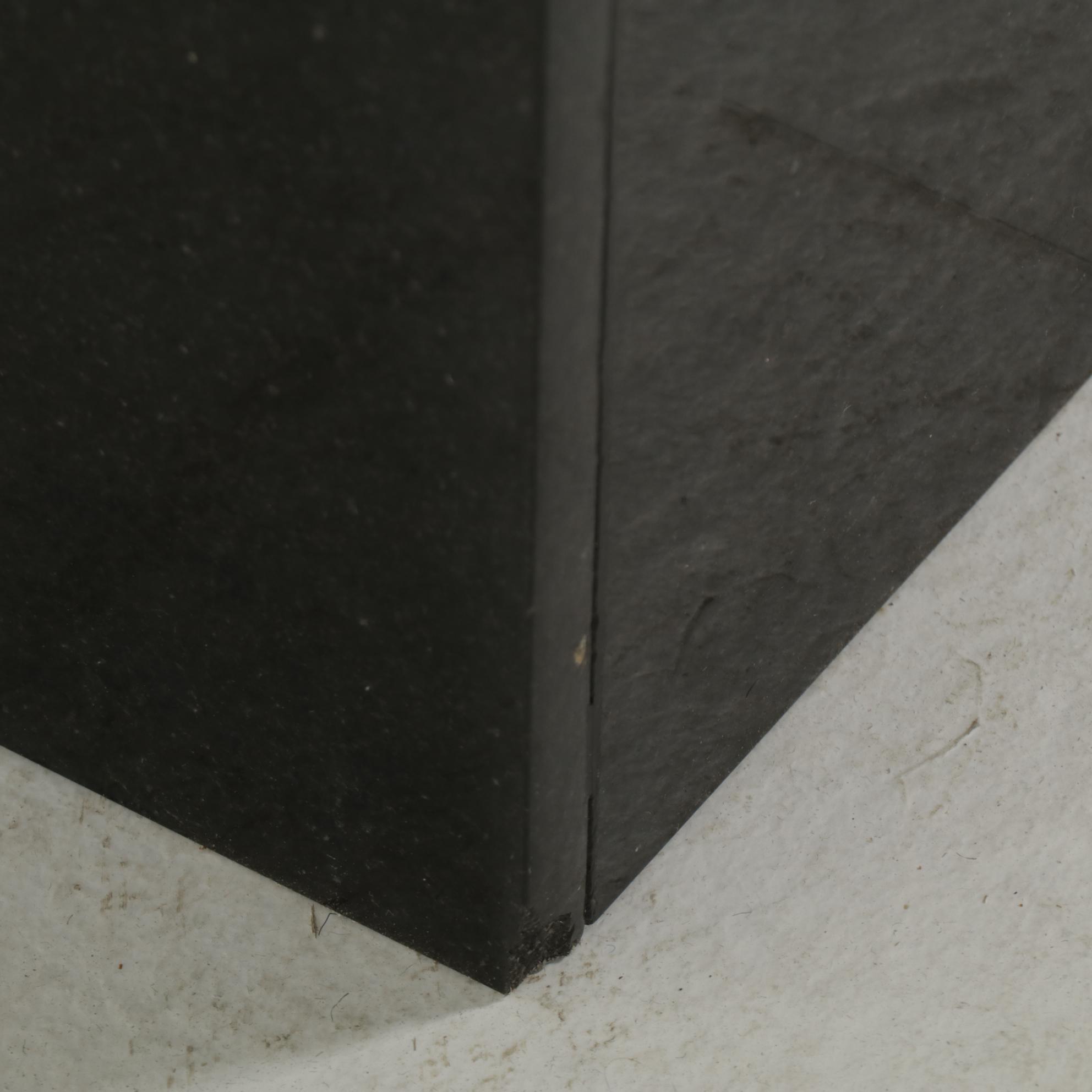 Modernist Black Granite Cube End Table