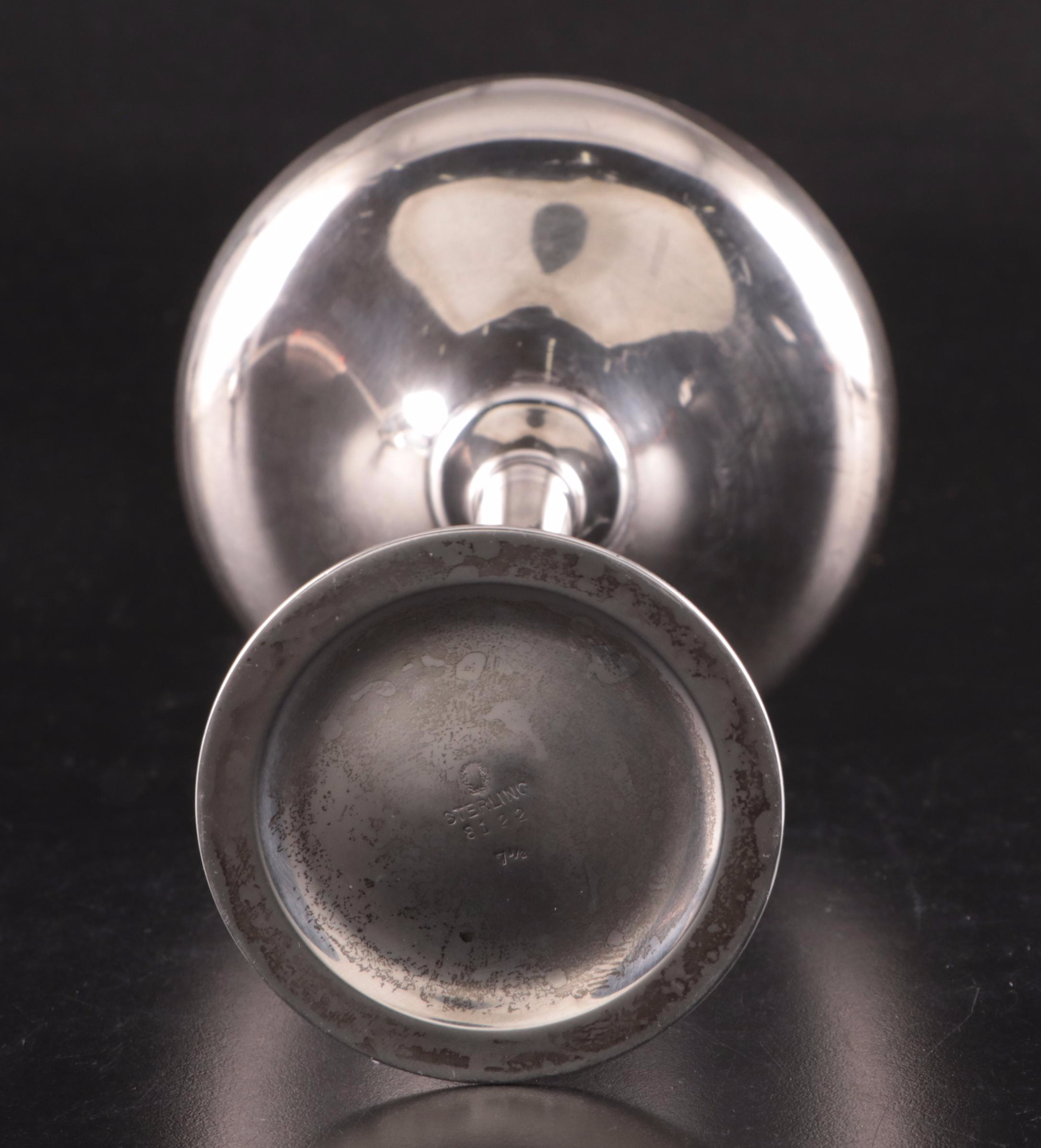 La Pierre and Fisher Sterling Silver Candlesticks with Sterling Compote