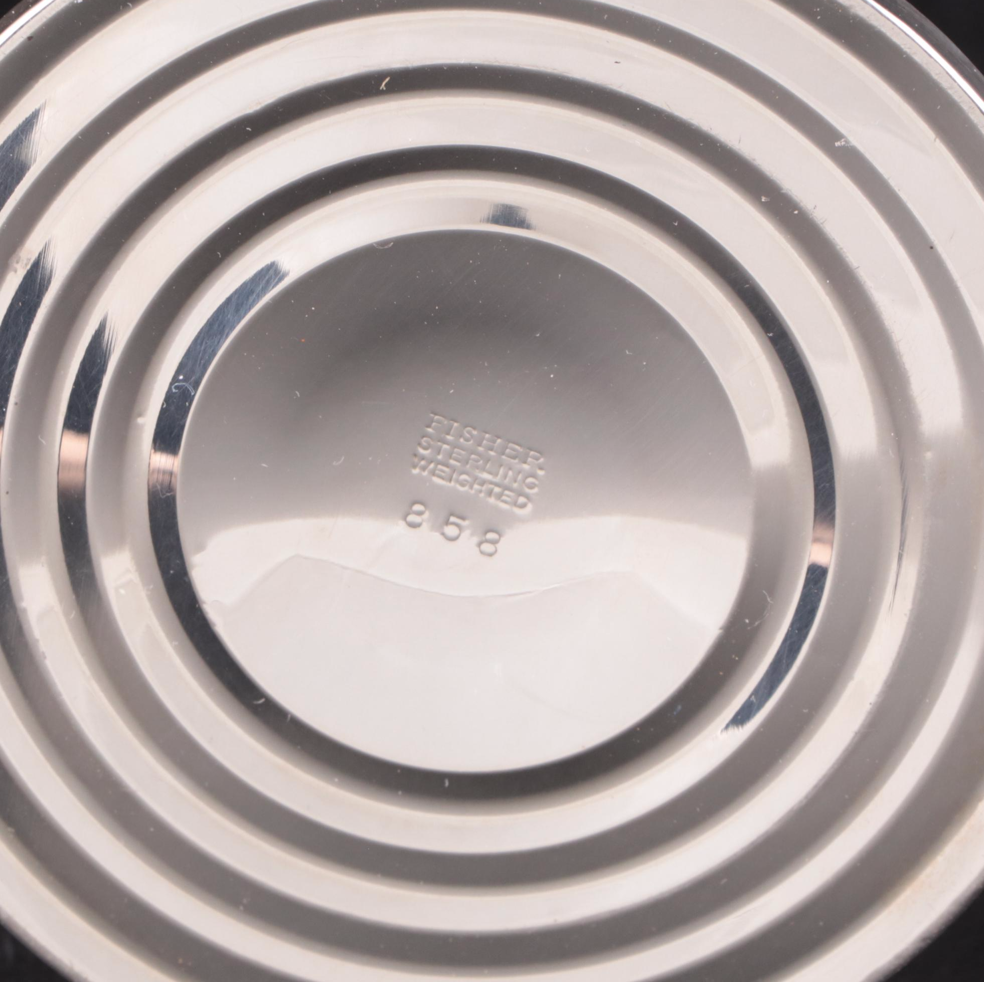 La Pierre and Fisher Sterling Silver Candlesticks with Sterling Compote