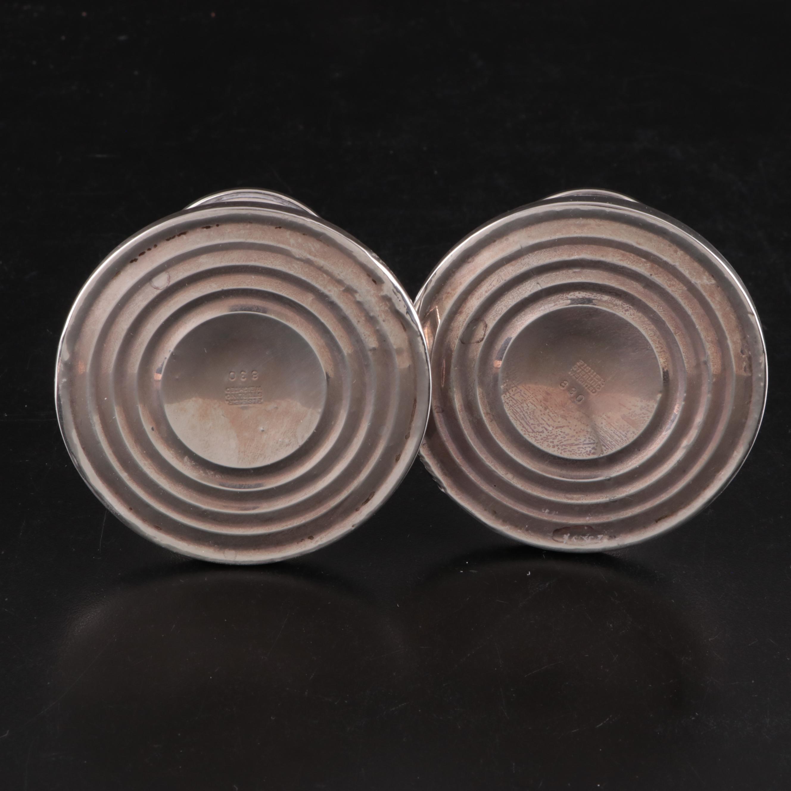 La Pierre and Fisher Sterling Silver Candlesticks with Sterling Compote