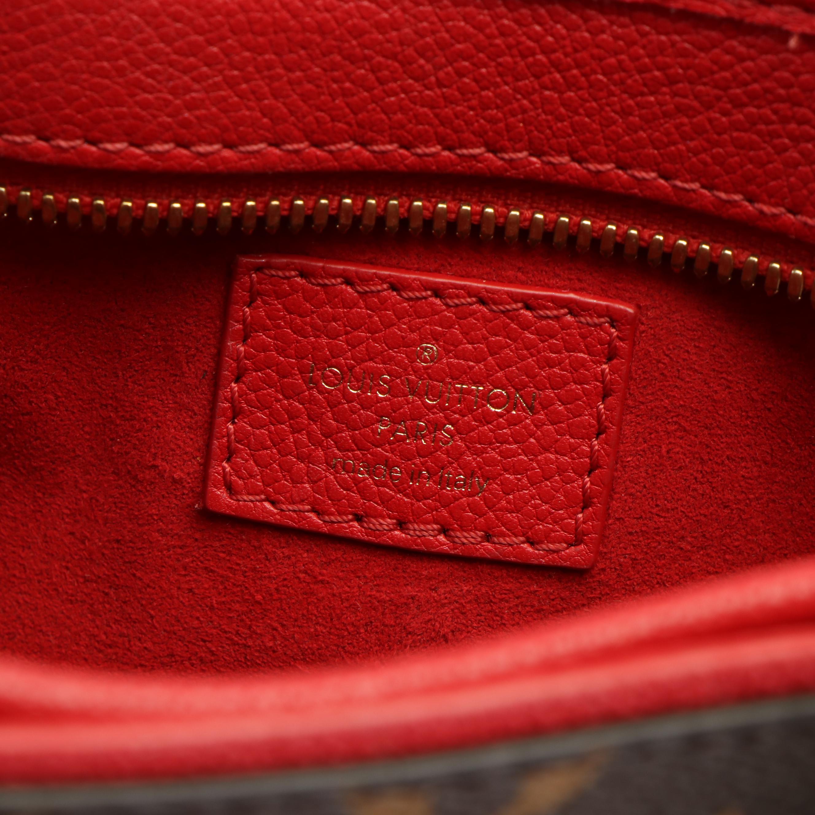 Louis Vuitton  Popincourt PM Handbag in Monogram Canvas and Red Leather