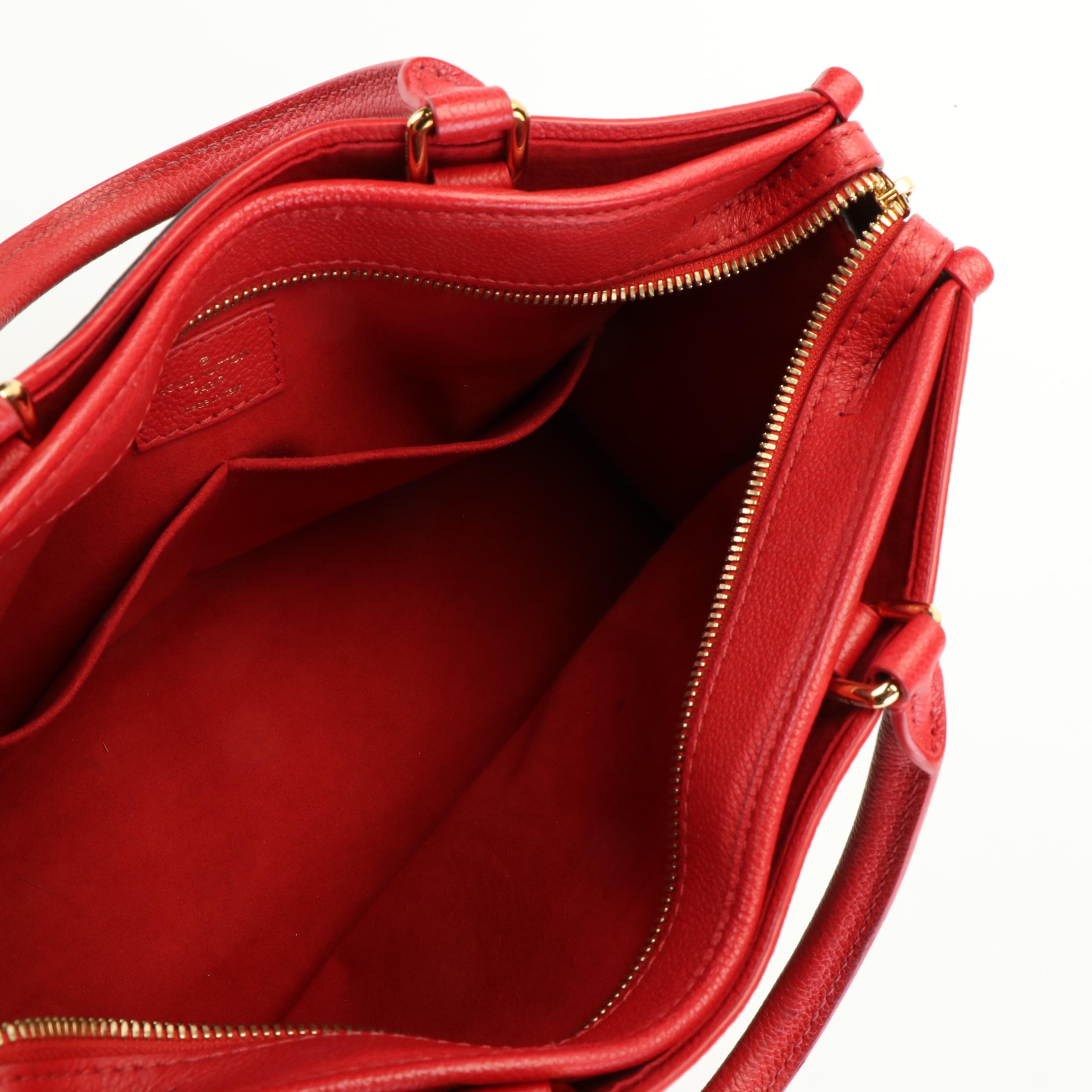 Louis Vuitton  Popincourt PM Handbag in Monogram Canvas and Red Leather