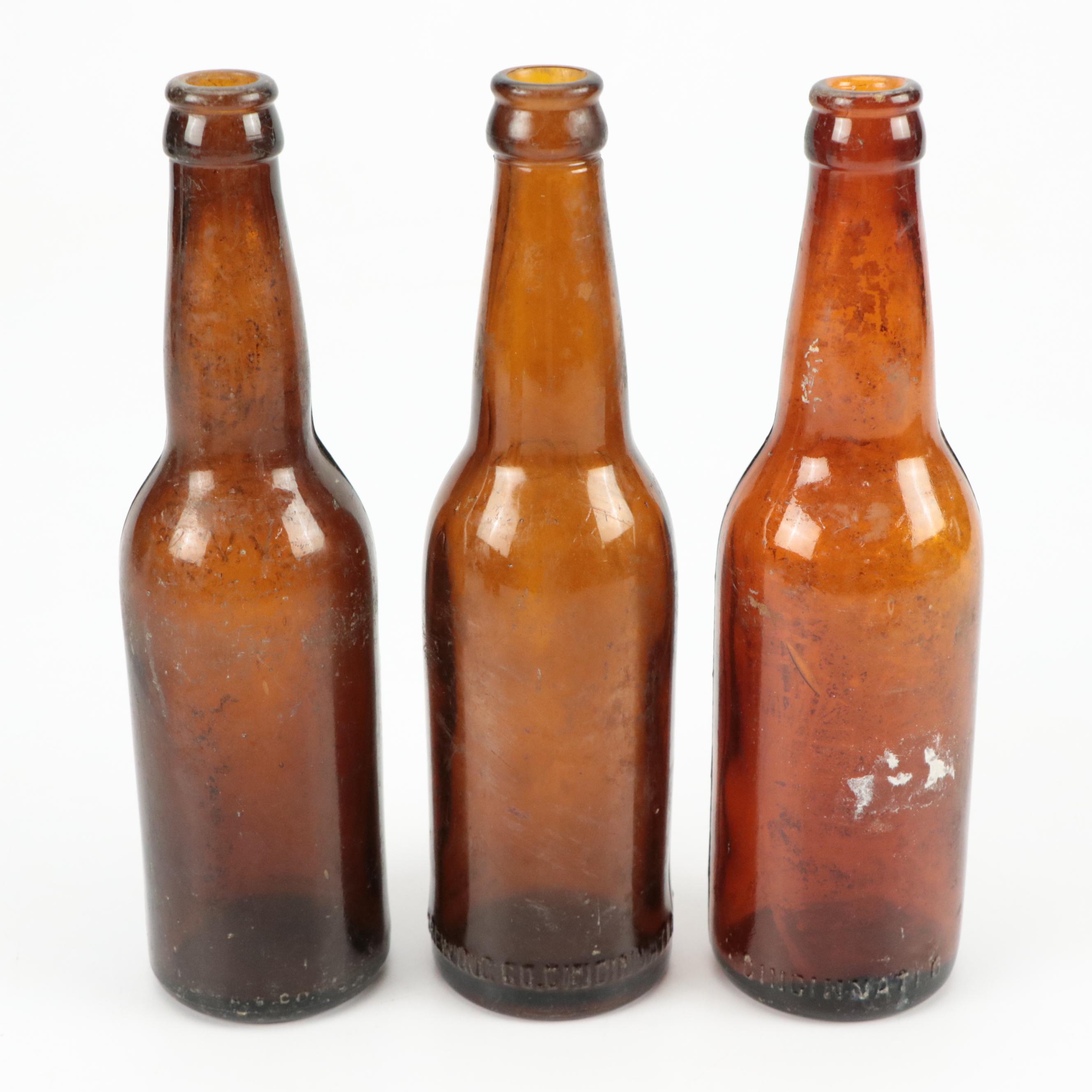 Hudepohl, Gambrinus, Jung, Bruckmann and Other Amber Glass Bottles