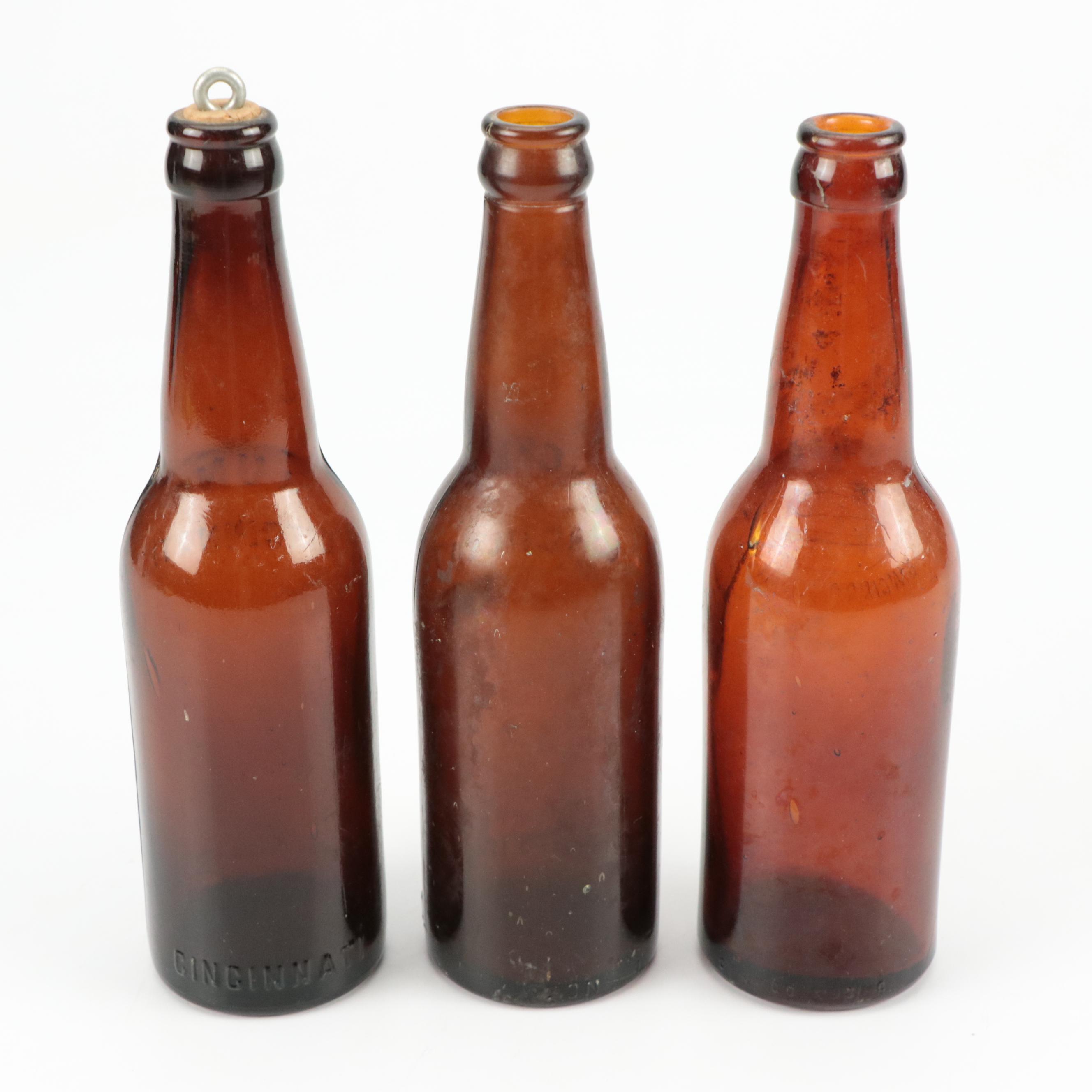 Hudepohl, Gambrinus, Jung, Bruckmann and Other Amber Glass Bottles