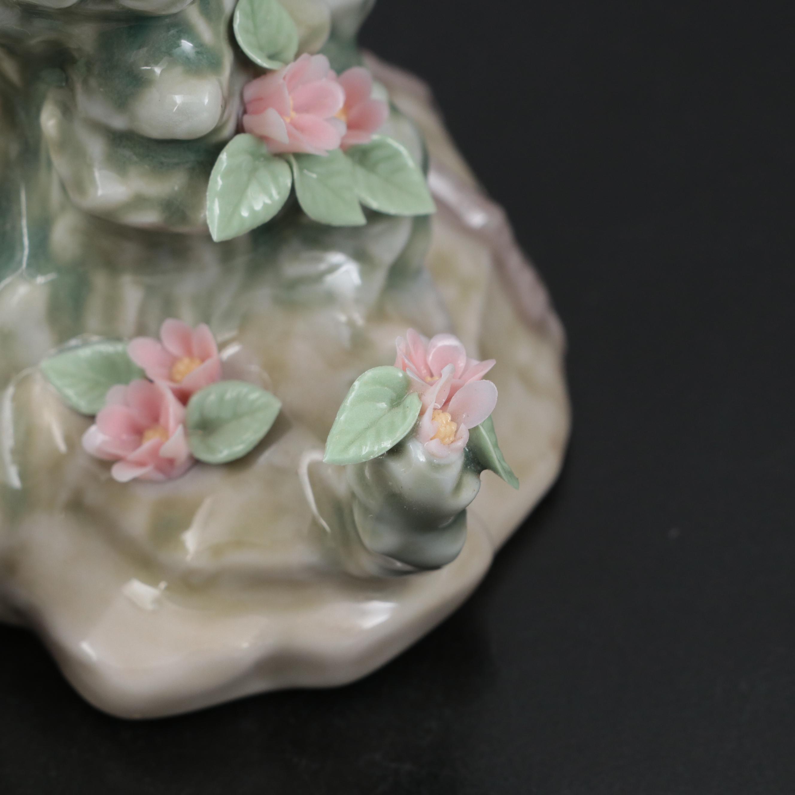 Lladró "Japanese Girl Decorating" and "Dancing Crane" Porcelain Figurines