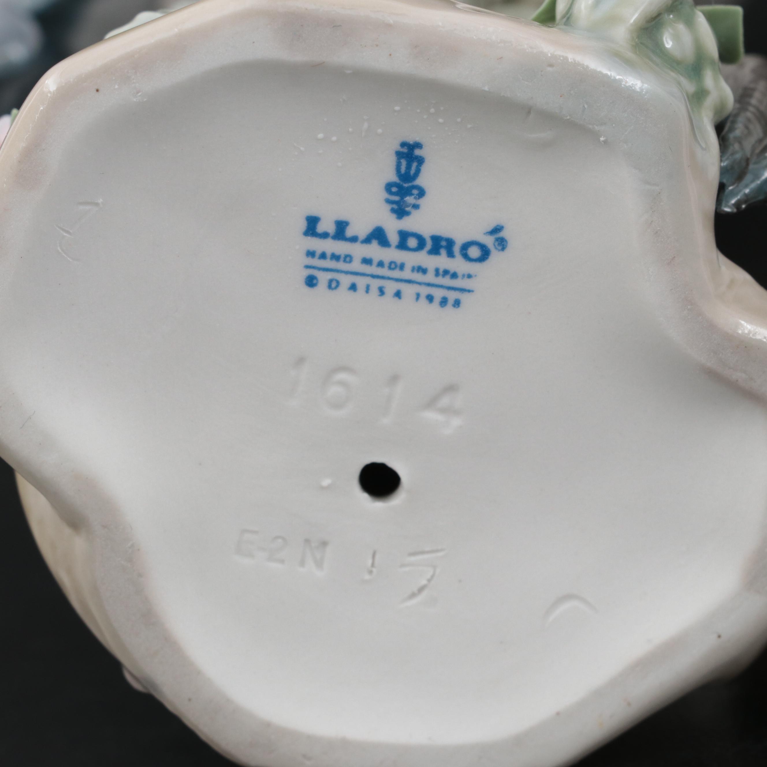 Lladró "Japanese Girl Decorating" and "Dancing Crane" Porcelain Figurines