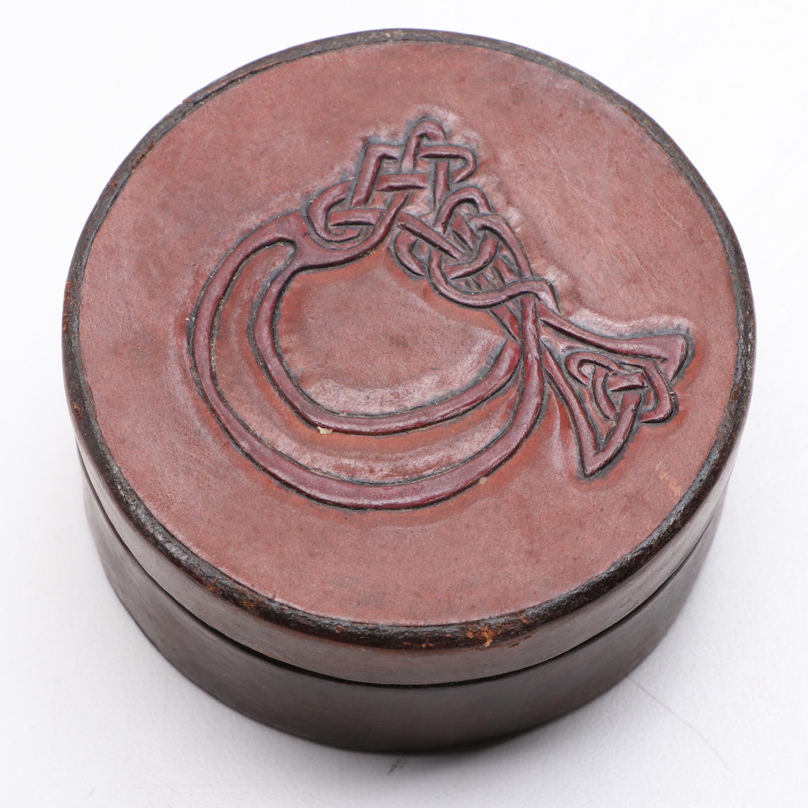 Indian Carved Wooden Box with Brass Inlay and Other Décor