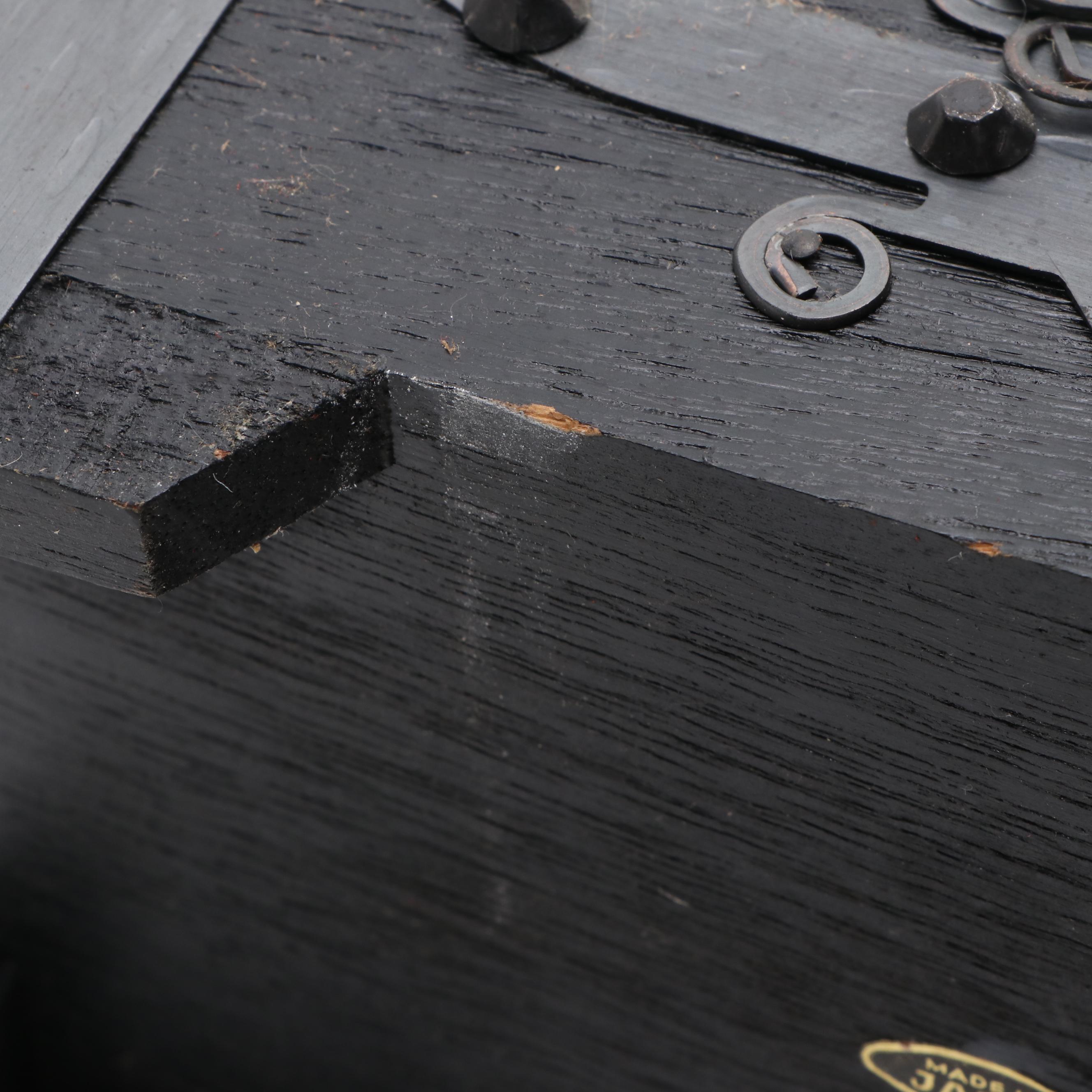 Indian Carved Wooden Box with Brass Inlay and Other Décor