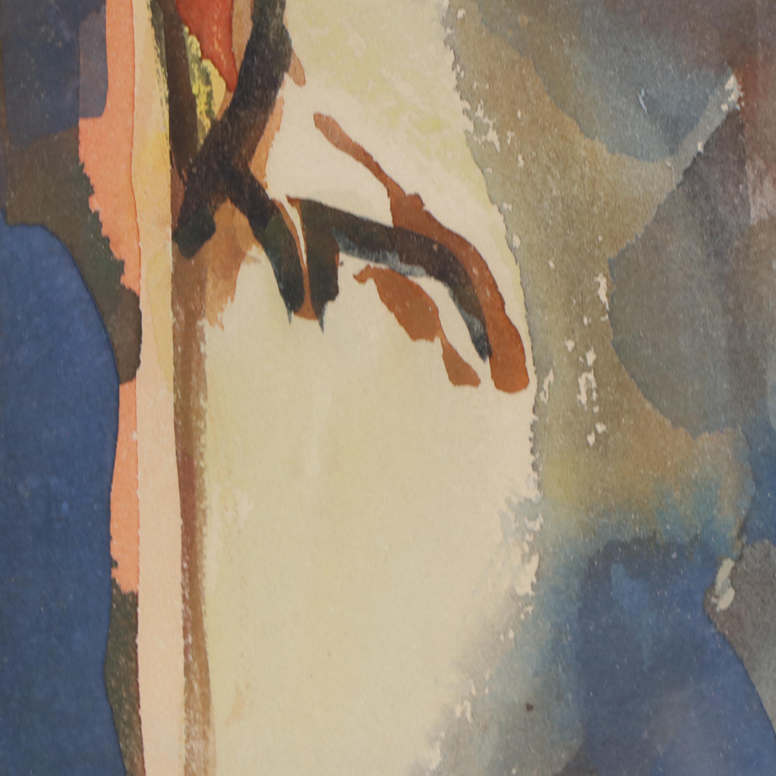 Watercolor Painting of Hooded Figure