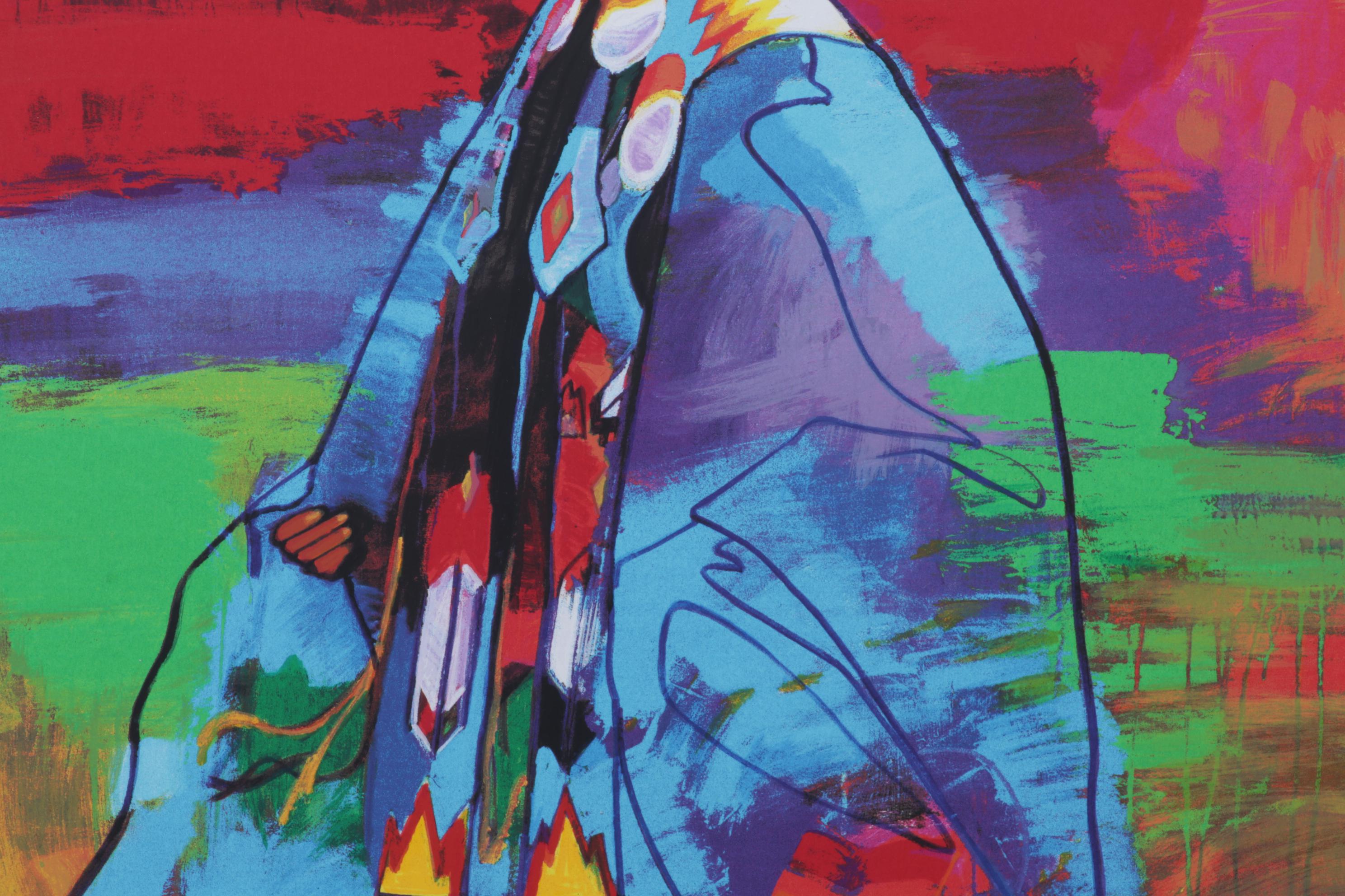 John Nieto Serigraph "Dancer at Taos Pueblo," 1996
