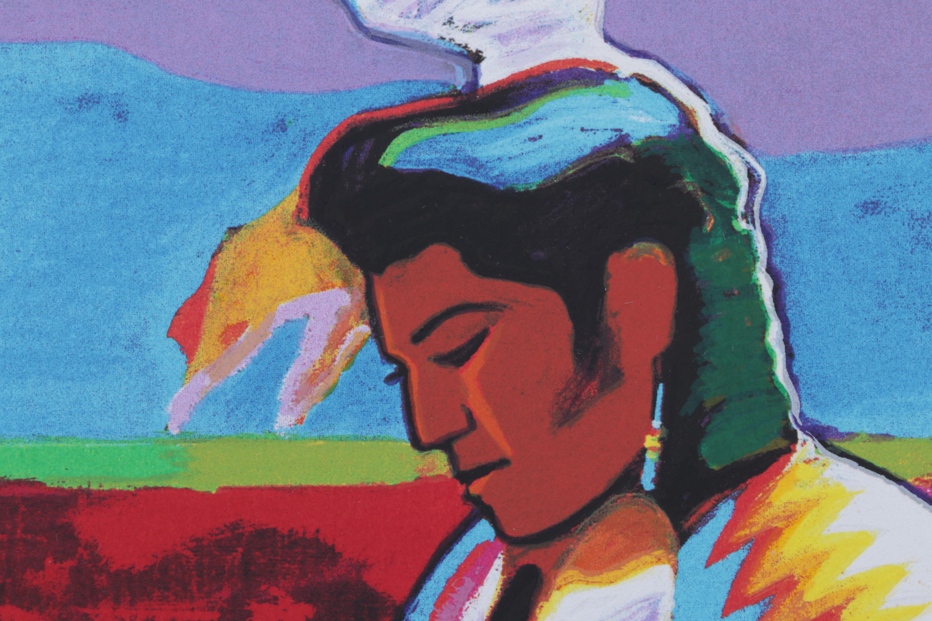 John Nieto Serigraph "Dancer at Taos Pueblo," 1996