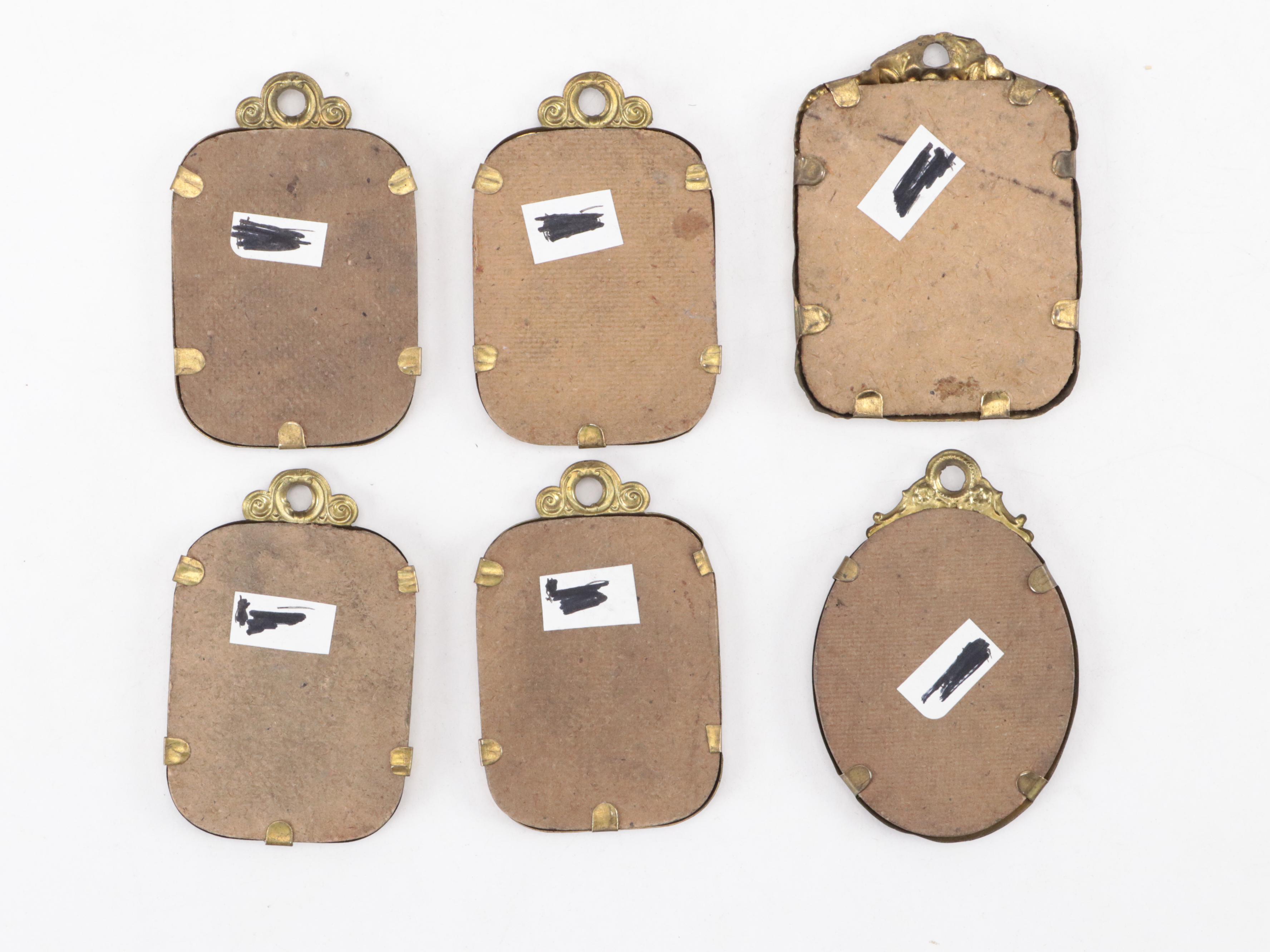 Embroidered Postcards in Closson's of Cincinnati Wood Frames and Brass Frames