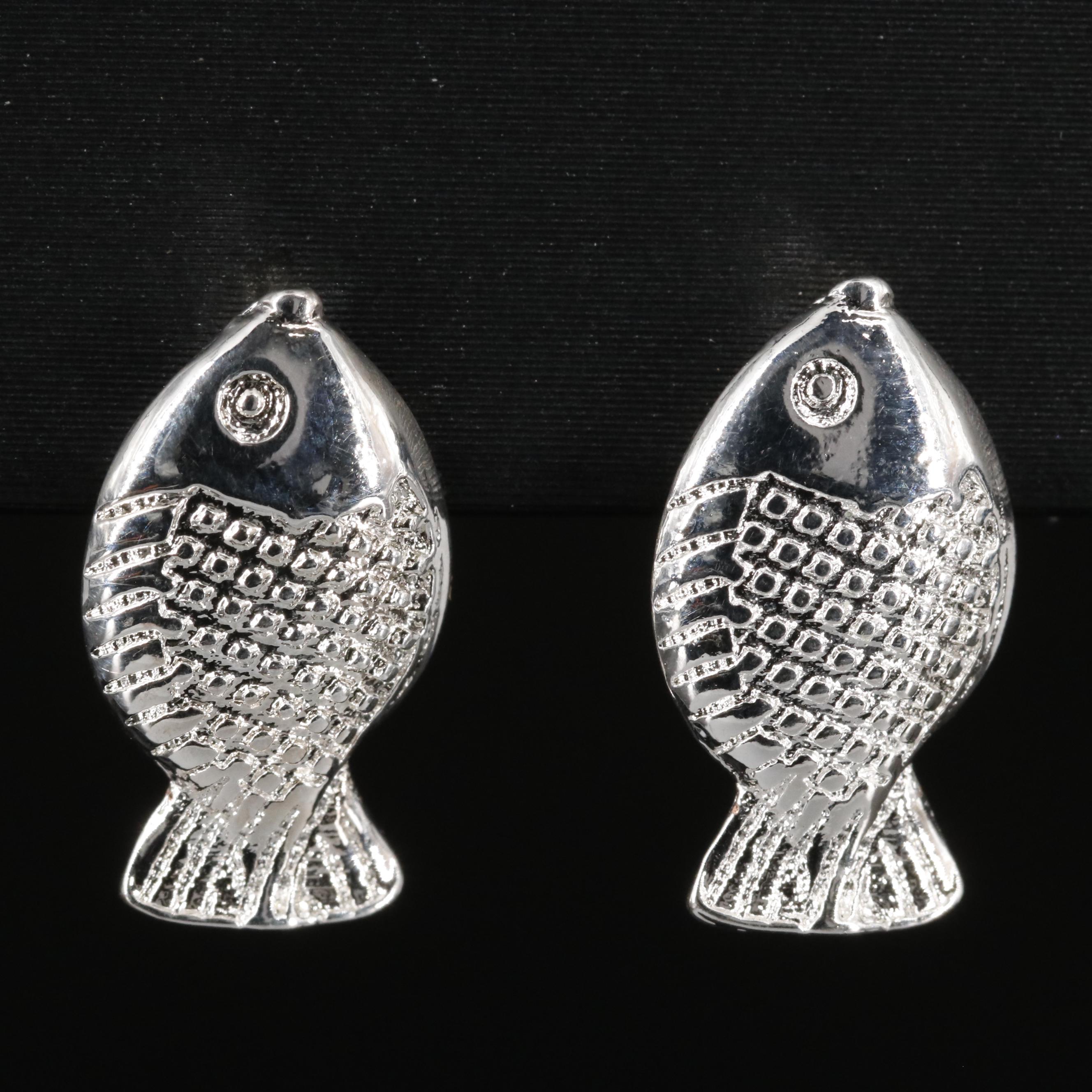 Sterling Fish Stud Earrings