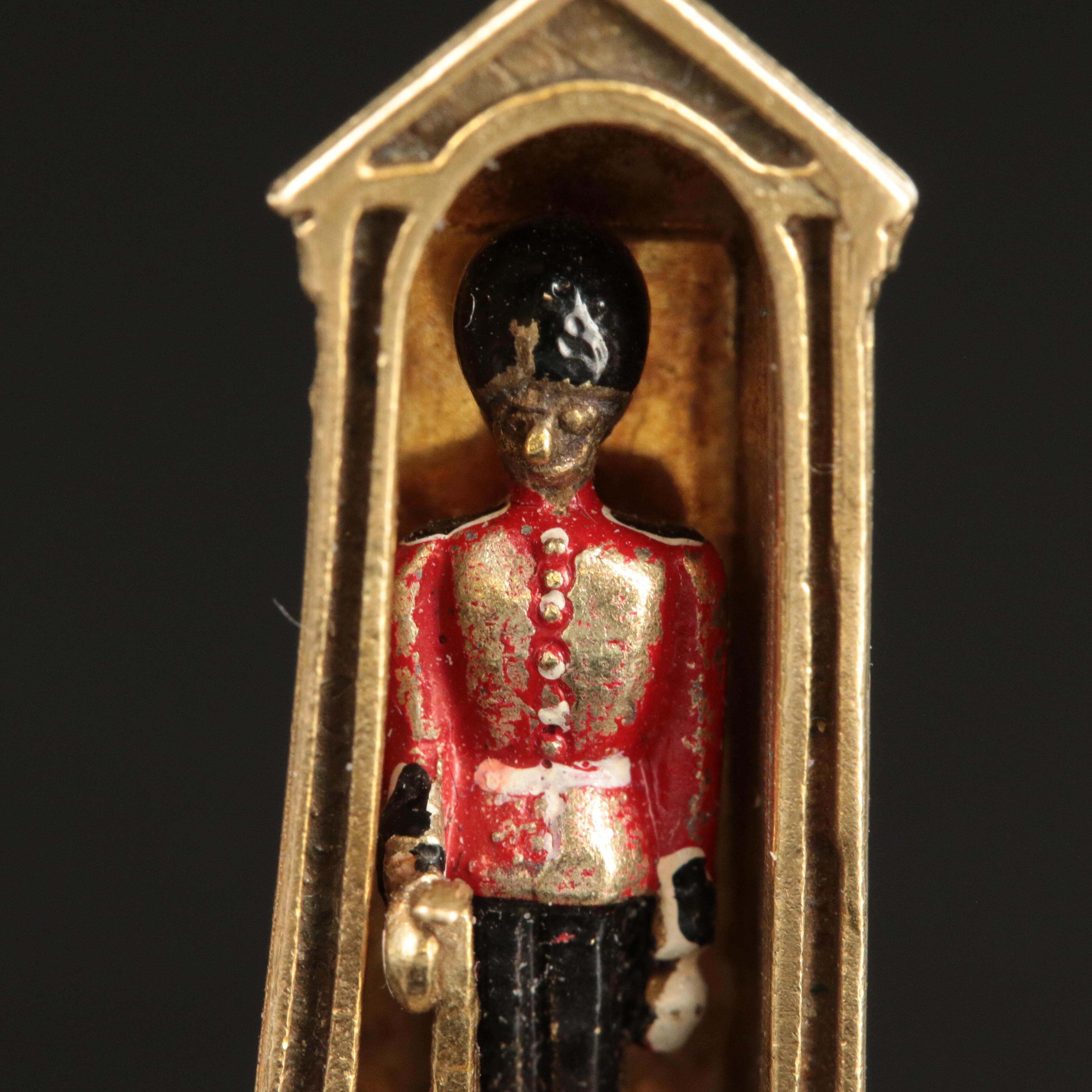 18K Eiffel Tower and 14K Tower of London Enamel Travel Charms