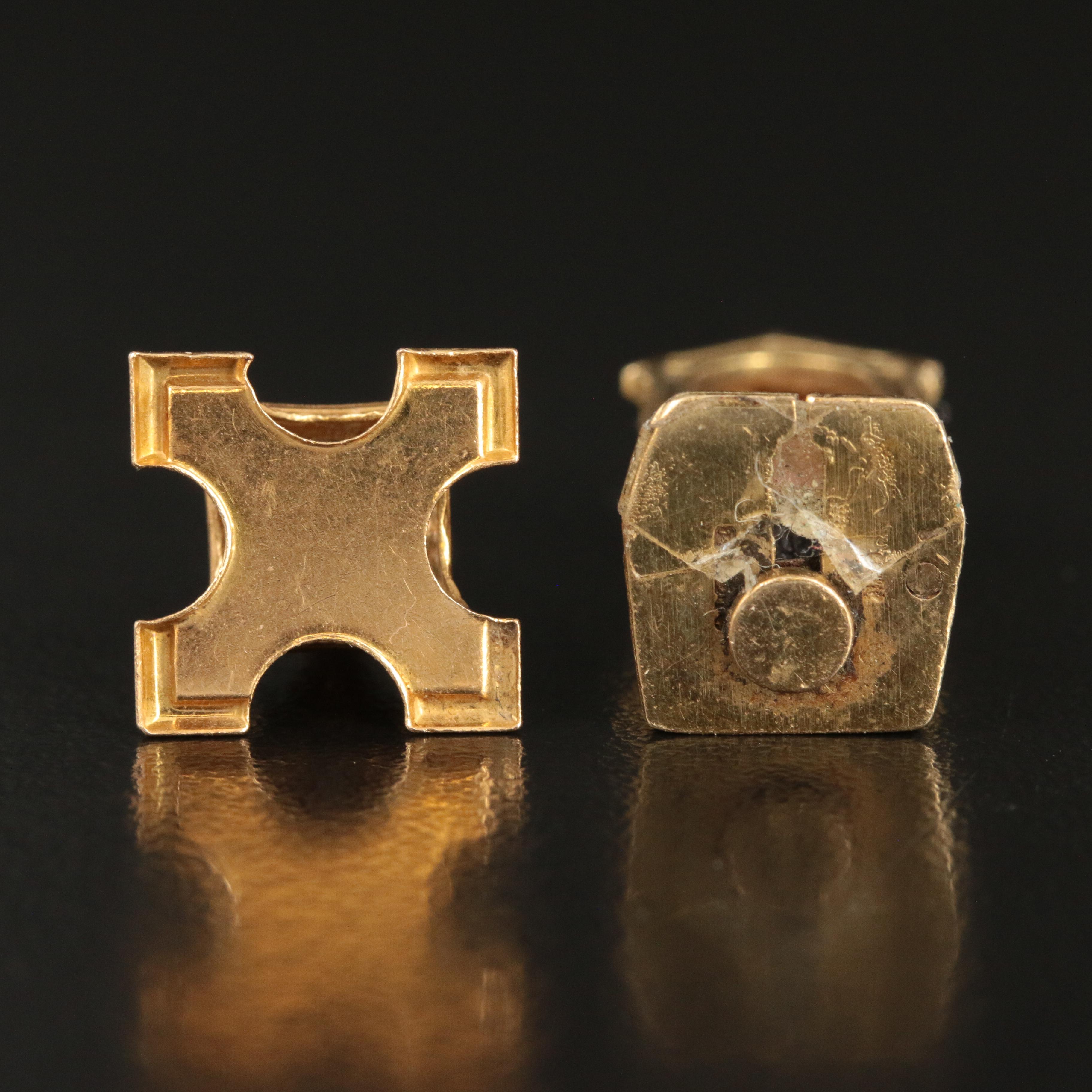 18K Eiffel Tower and 14K Tower of London Enamel Travel Charms