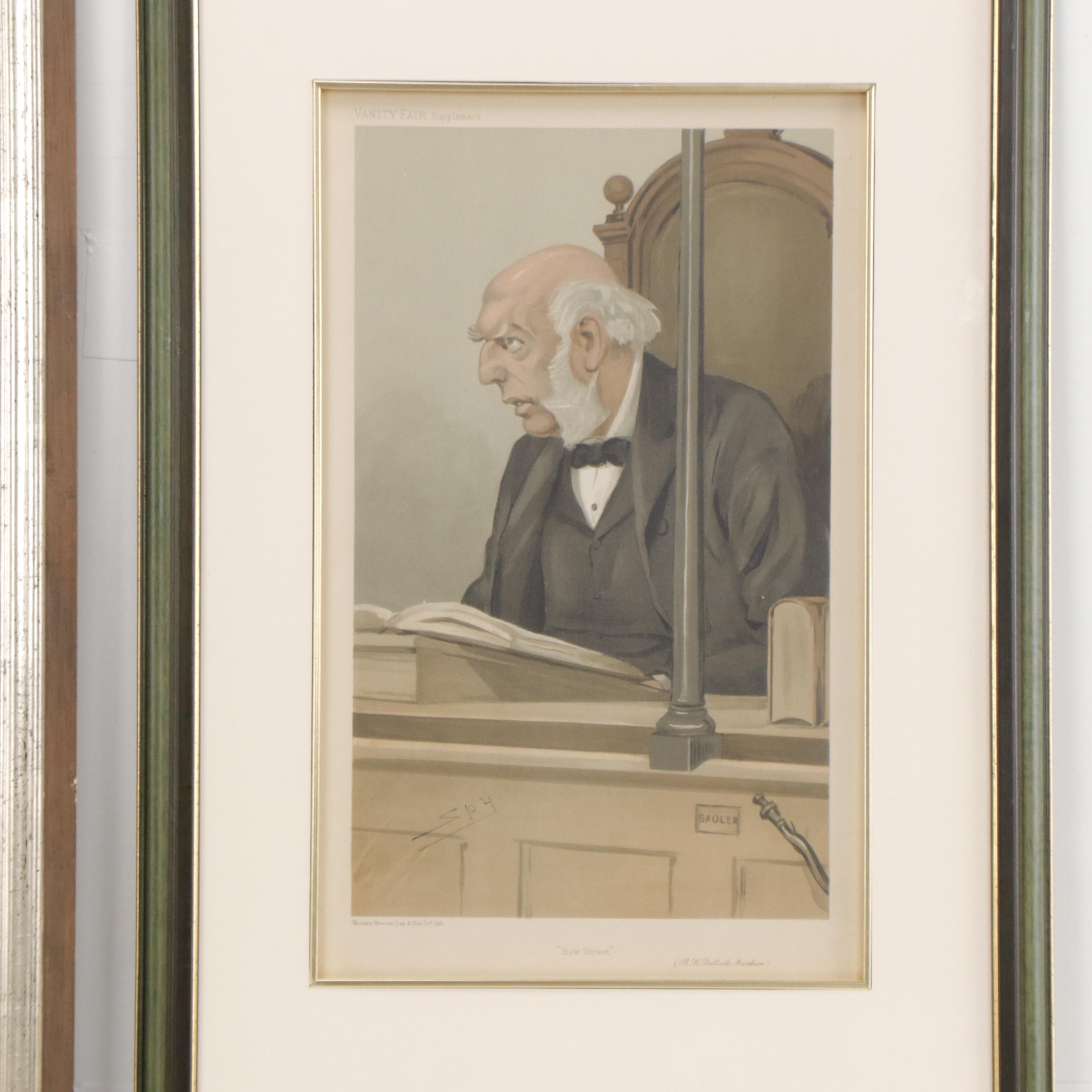Chromolithographs After Sir Leslie Matthew Ward Including "Bow Street"