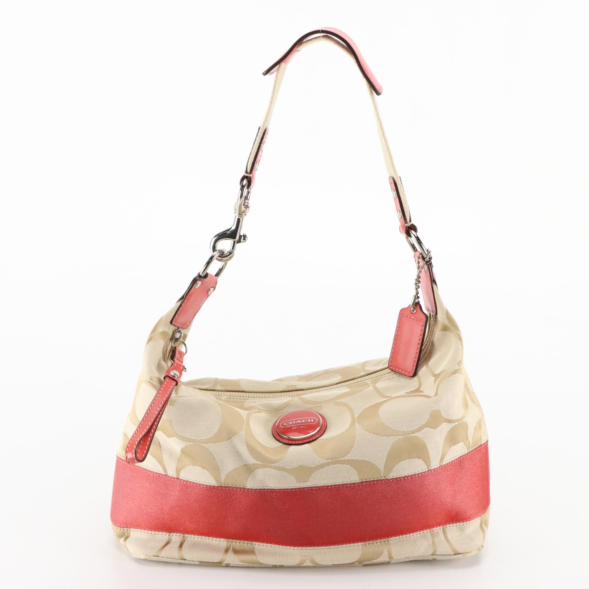 Coach F19218 and F15197 Signature Stripe Canvas Bags