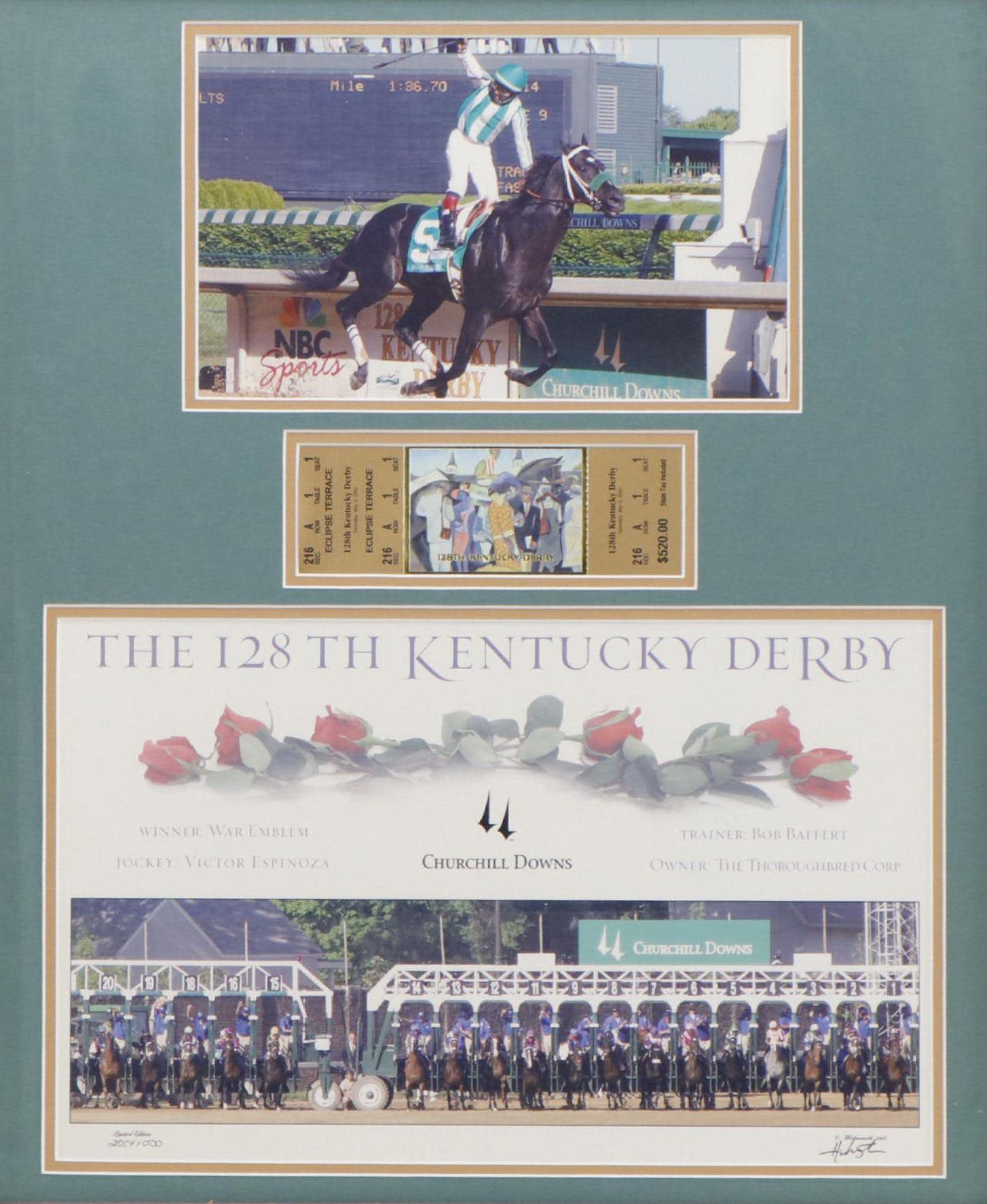 128th Kentucky Derby Winner War Emblem & Espinoza, Stephen Hockensmith, 2002