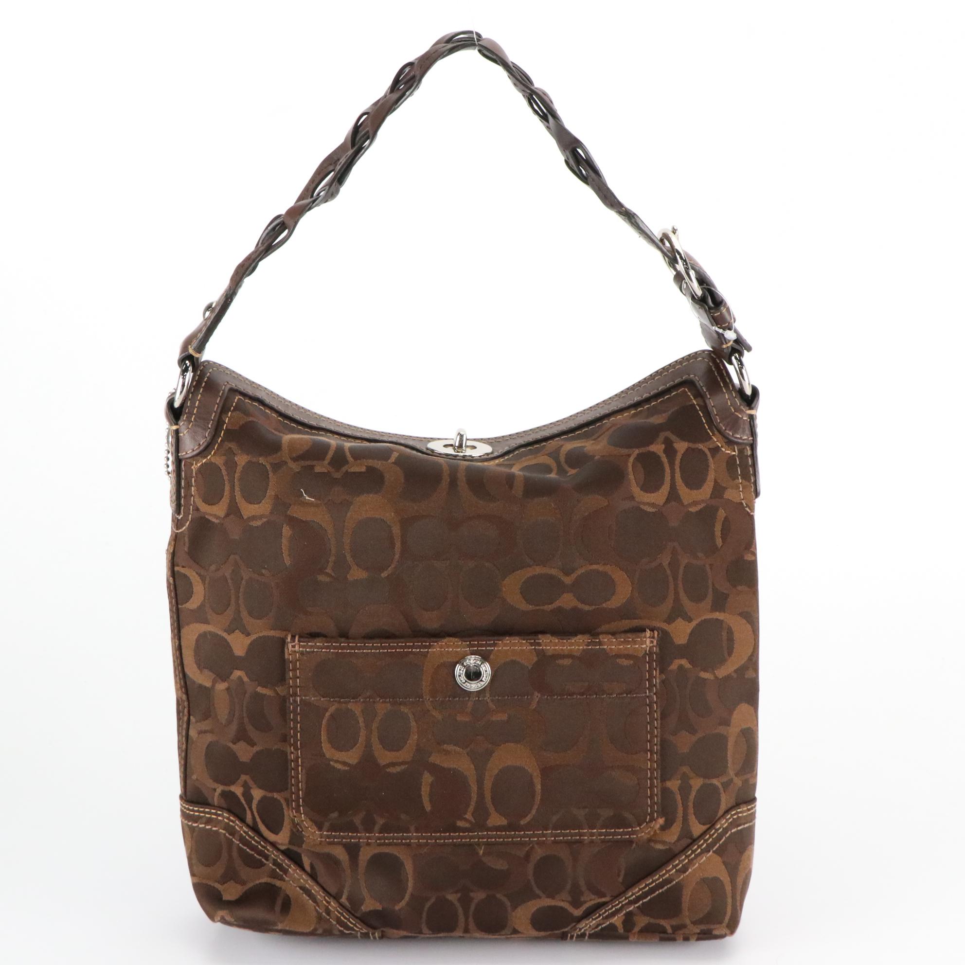 Coach Braided Strap Shoulder Bag and Graphic Crossbody Bag in Signature Canvas