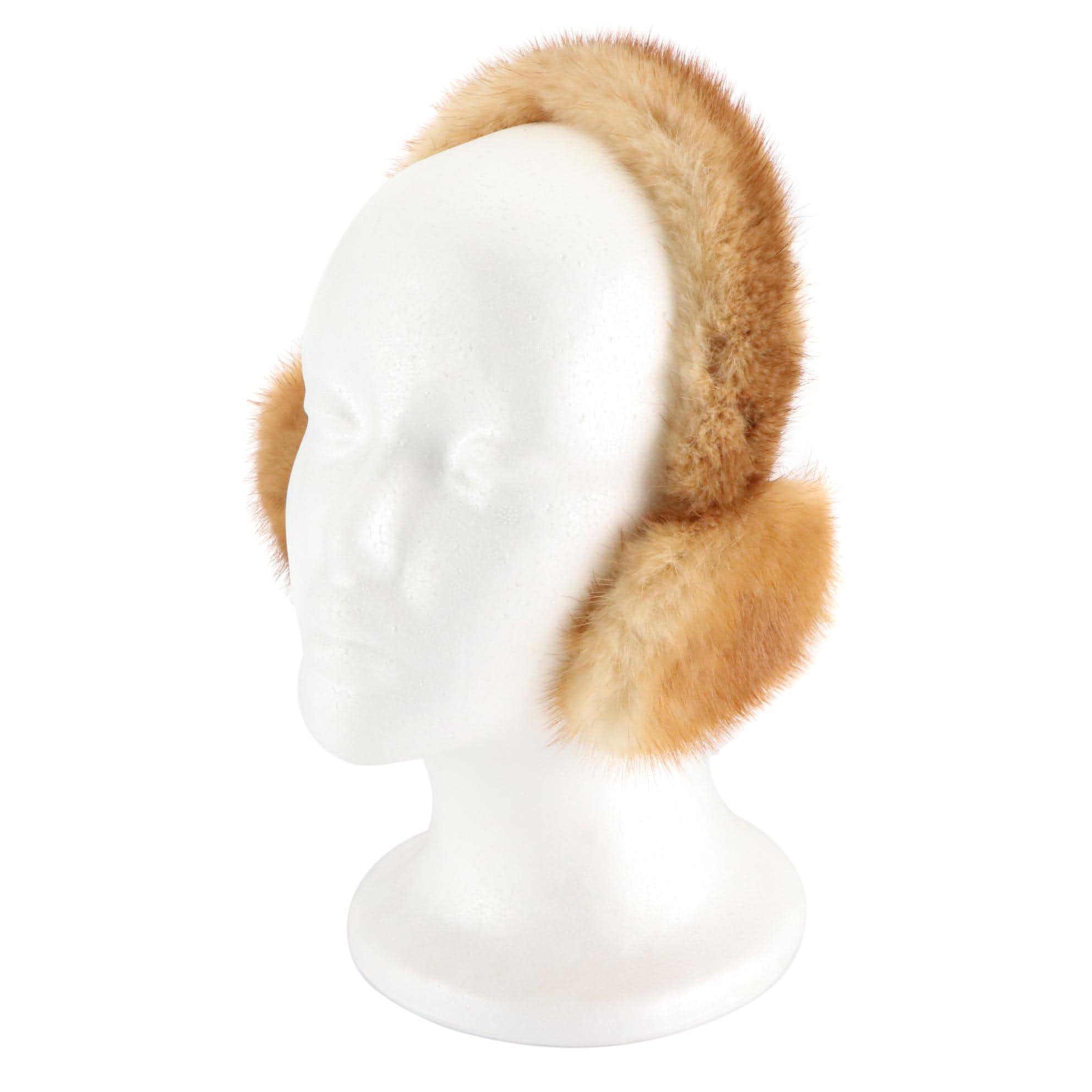 Cross Mink Fur Vest and Earmuffs