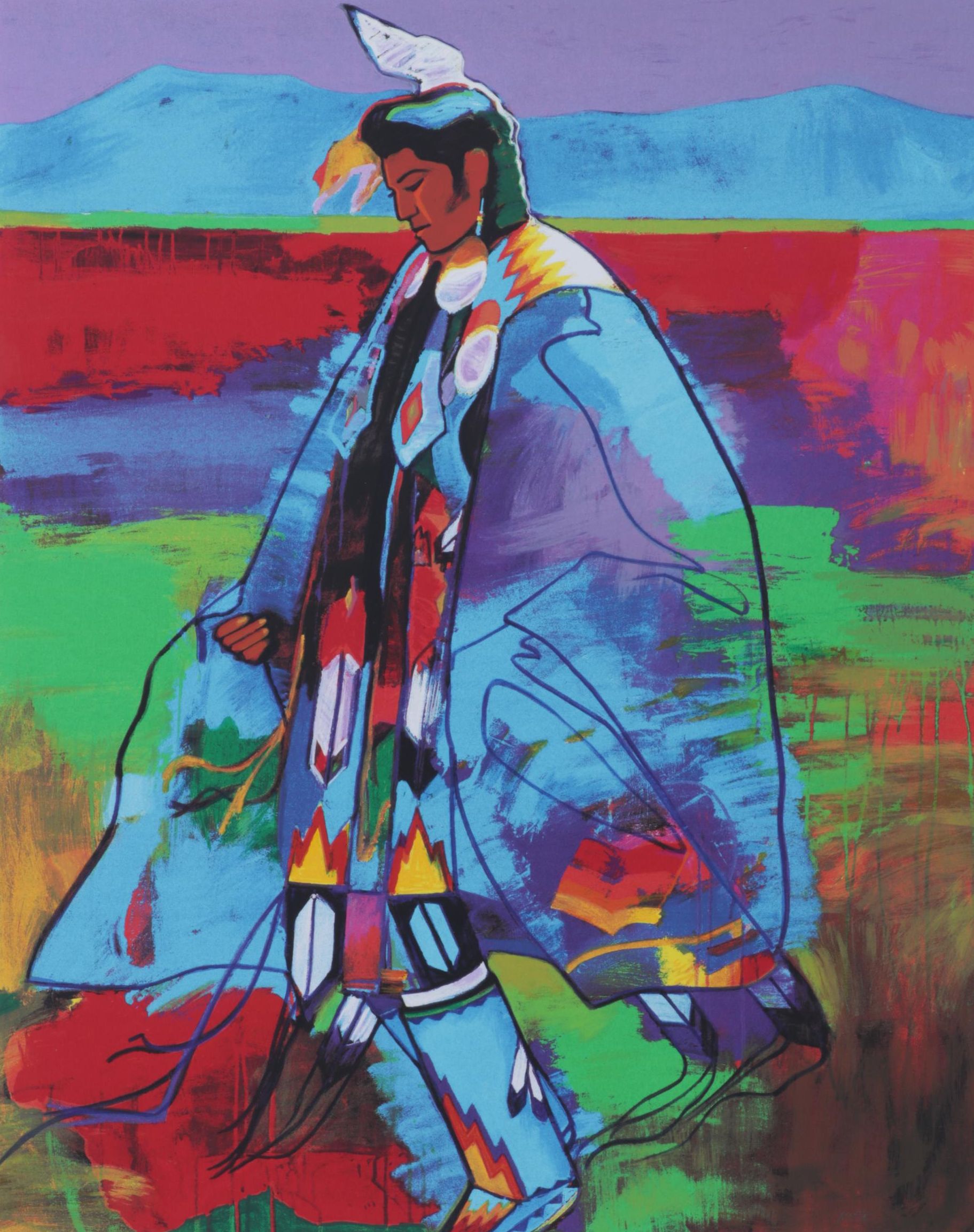 John Nieto Serigraph "Dancer at Taos Pueblo," 1996