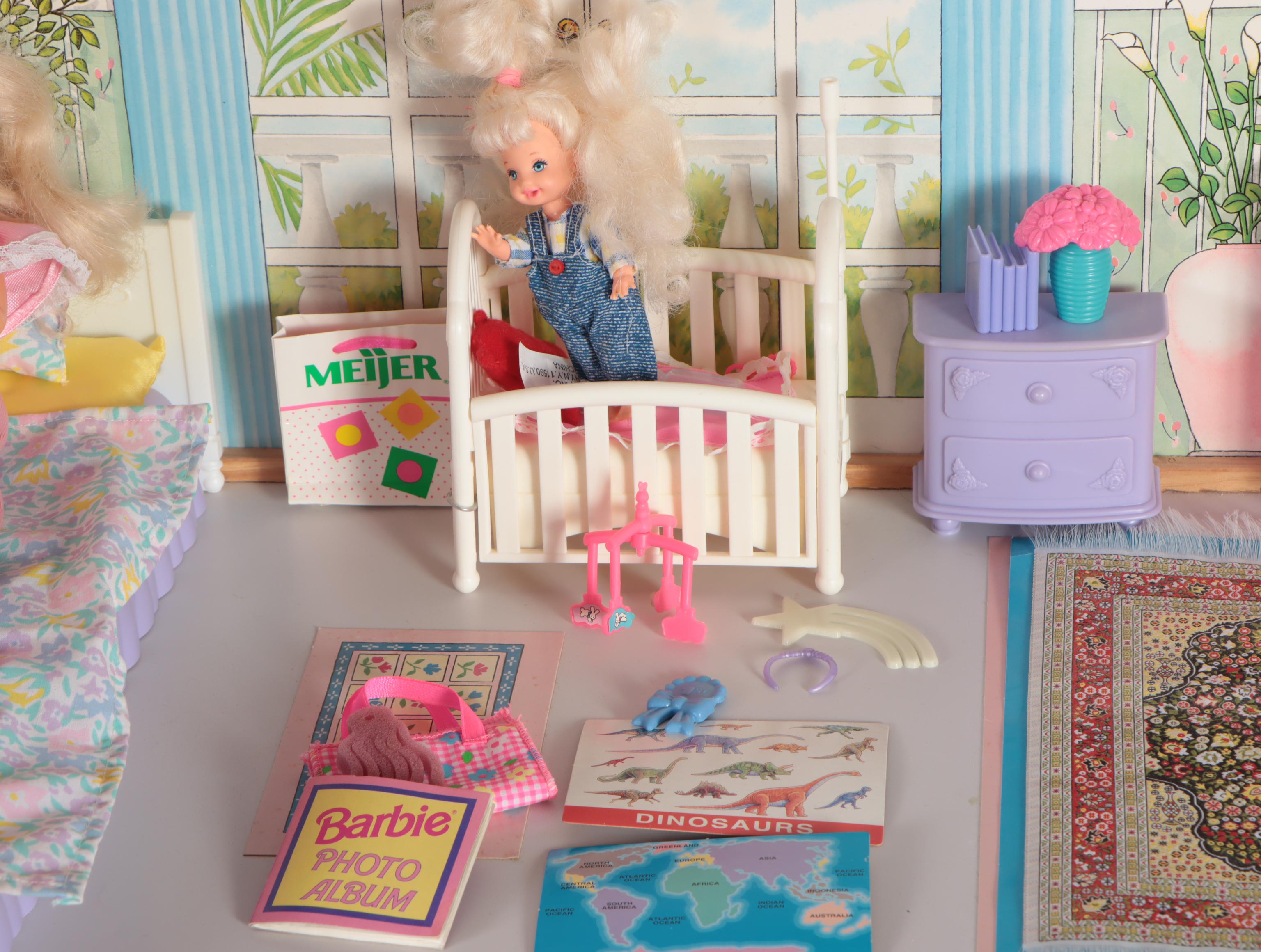 Barbie Dolls with Dollhouse, Furniture and Accessories