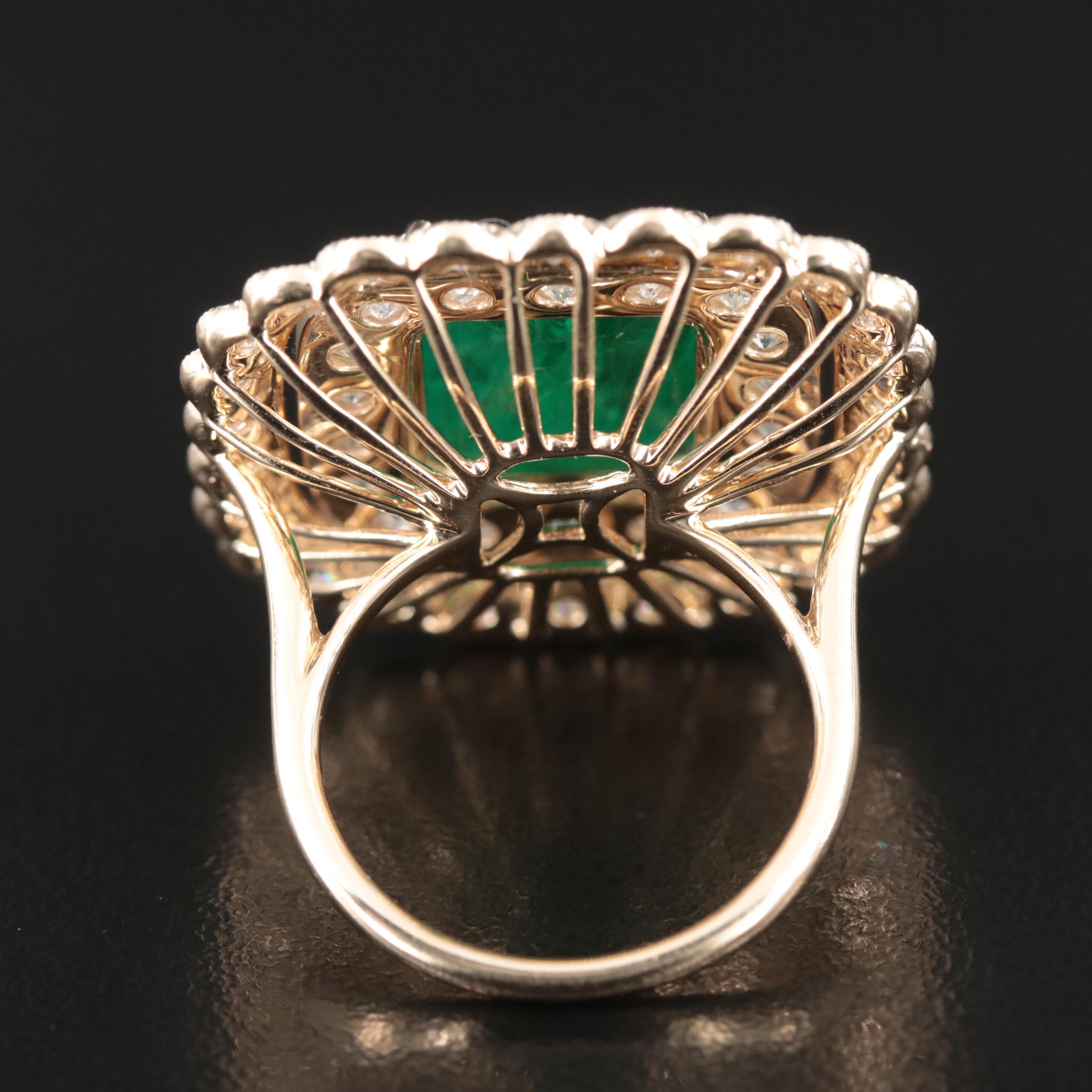Ellanza 14K 6.57 CT Emerald and 2.27 CTW Diamond Ring