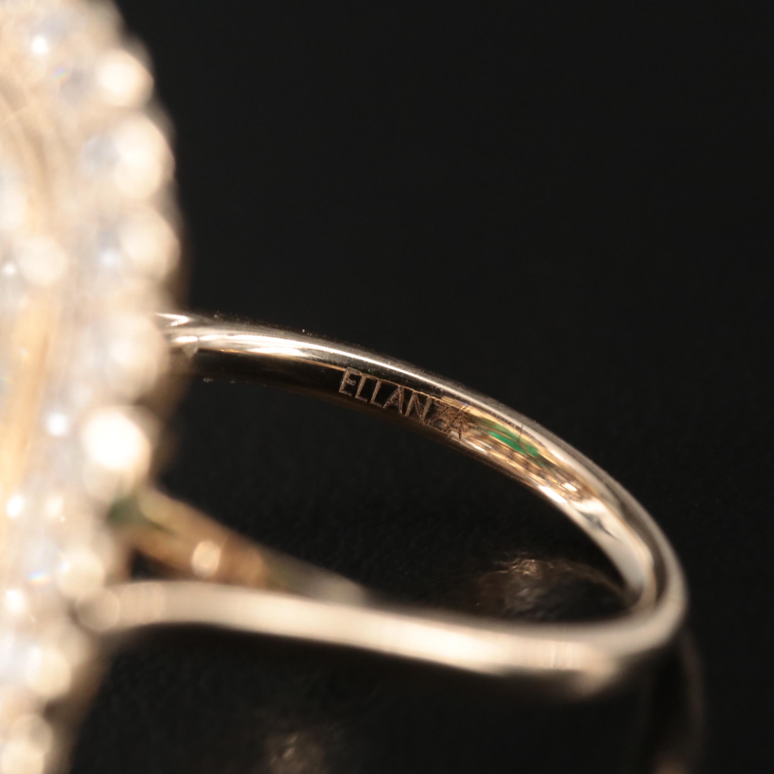 Ellanza 14K 6.57 CT Emerald and 2.27 CTW Diamond Ring
