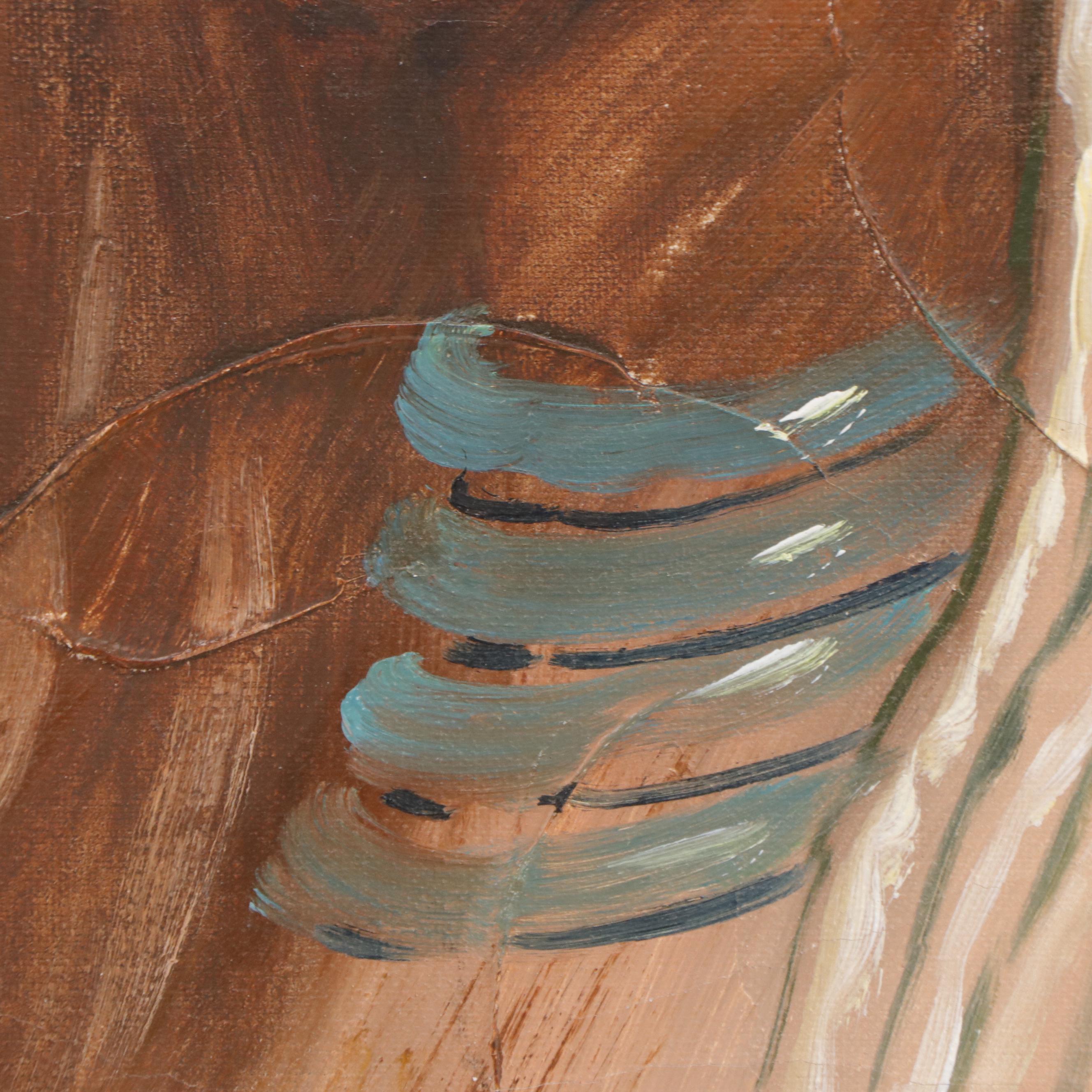 Portrait Oil Painting of Native American Chief