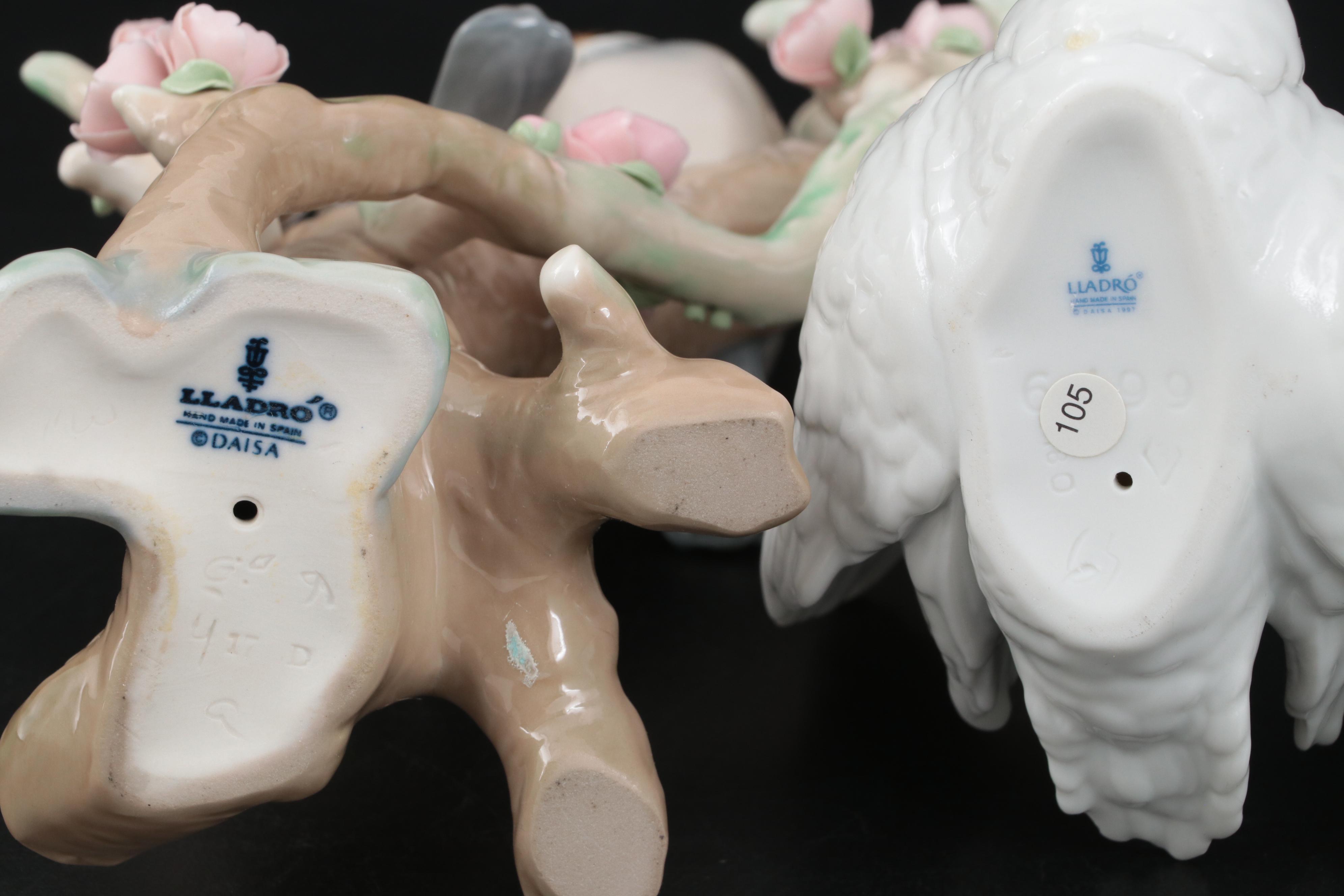Lladró "Birds Resting" and Other Lladró Porcelain Figurines