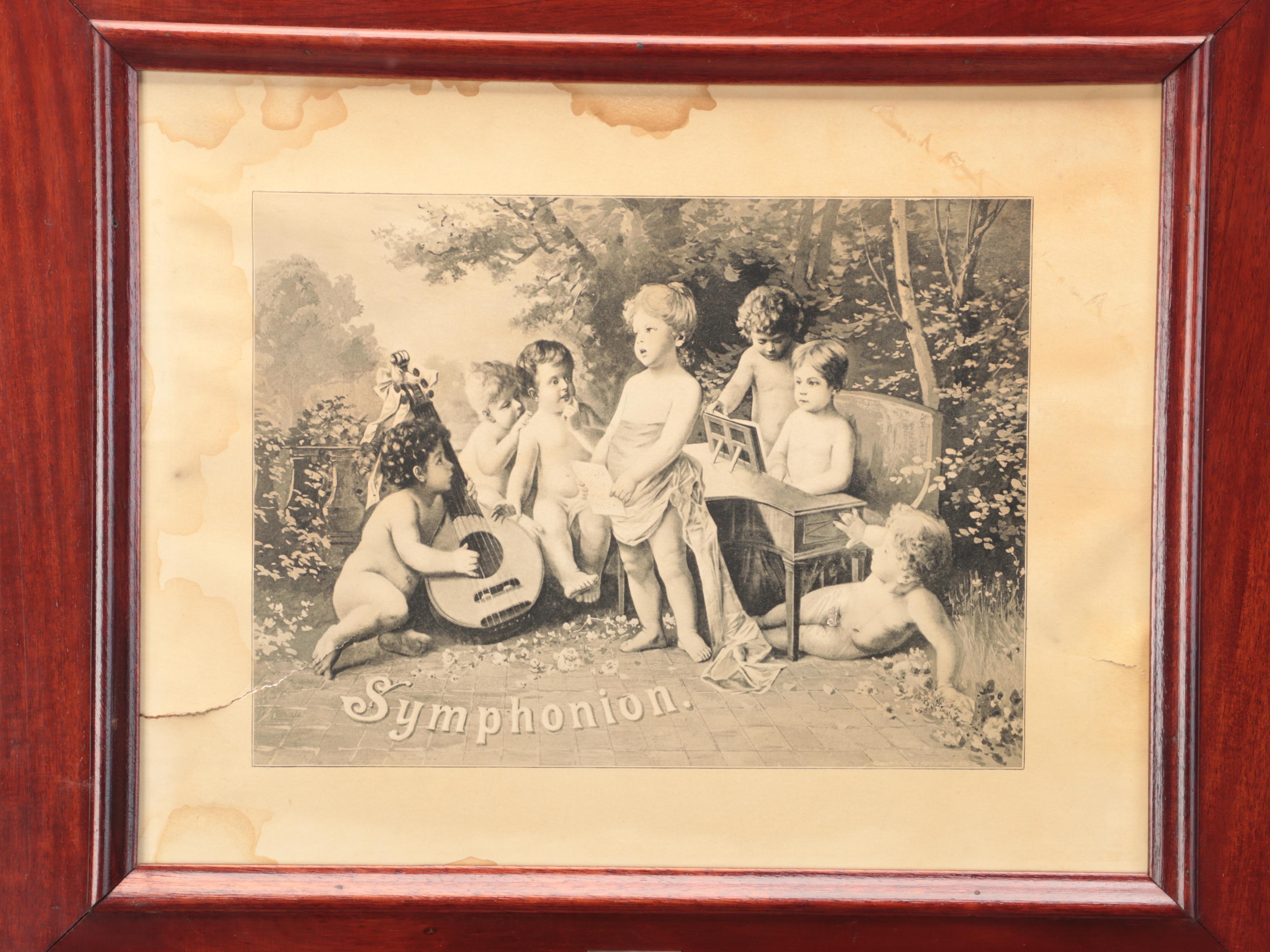 Symphonion Mfg Co. Disc Music Box With Discs, Early 20th Century