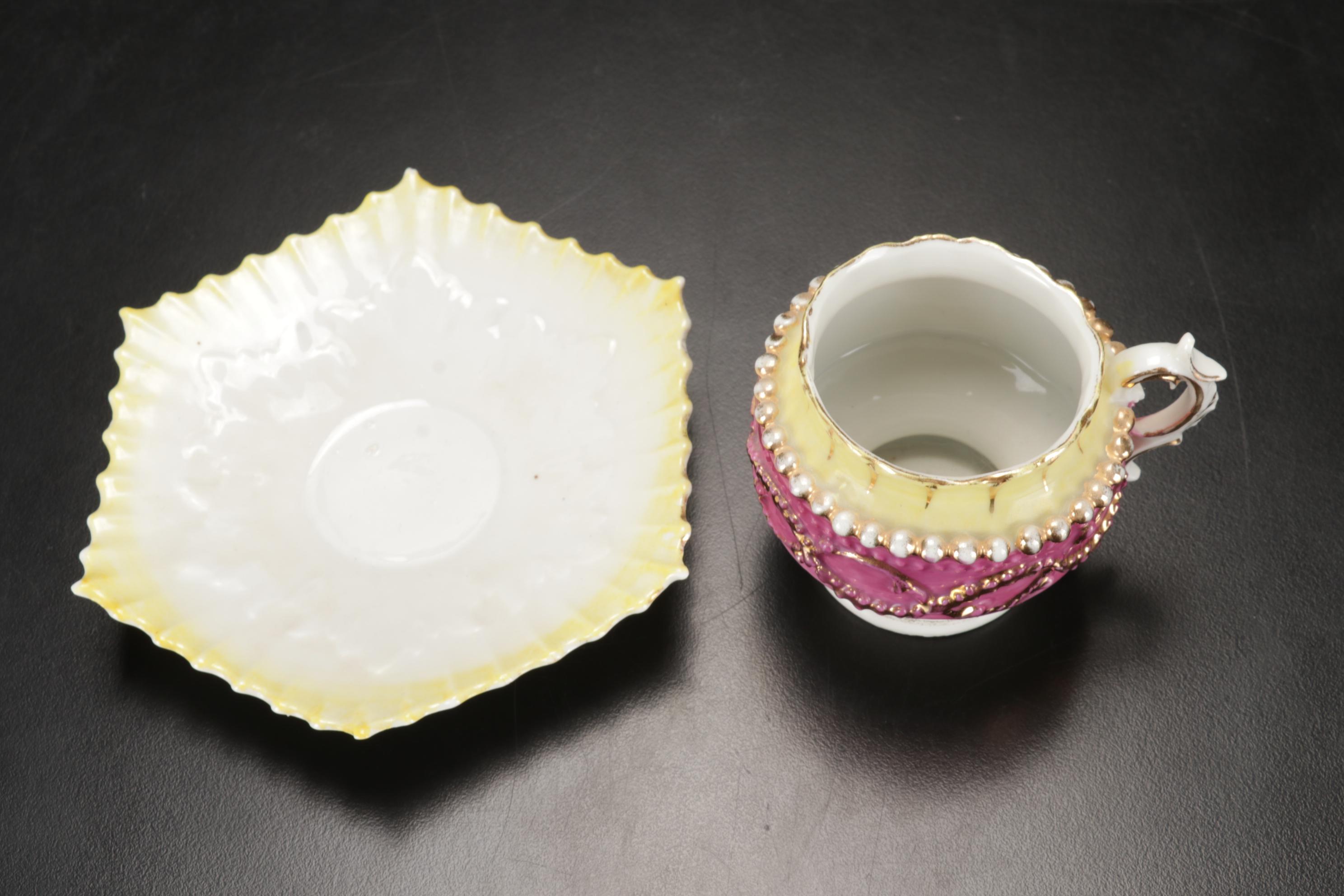 F. Winkle & Co. "Dart" Vase and Cup, Manning Bowman Teapot and Pink Tableware