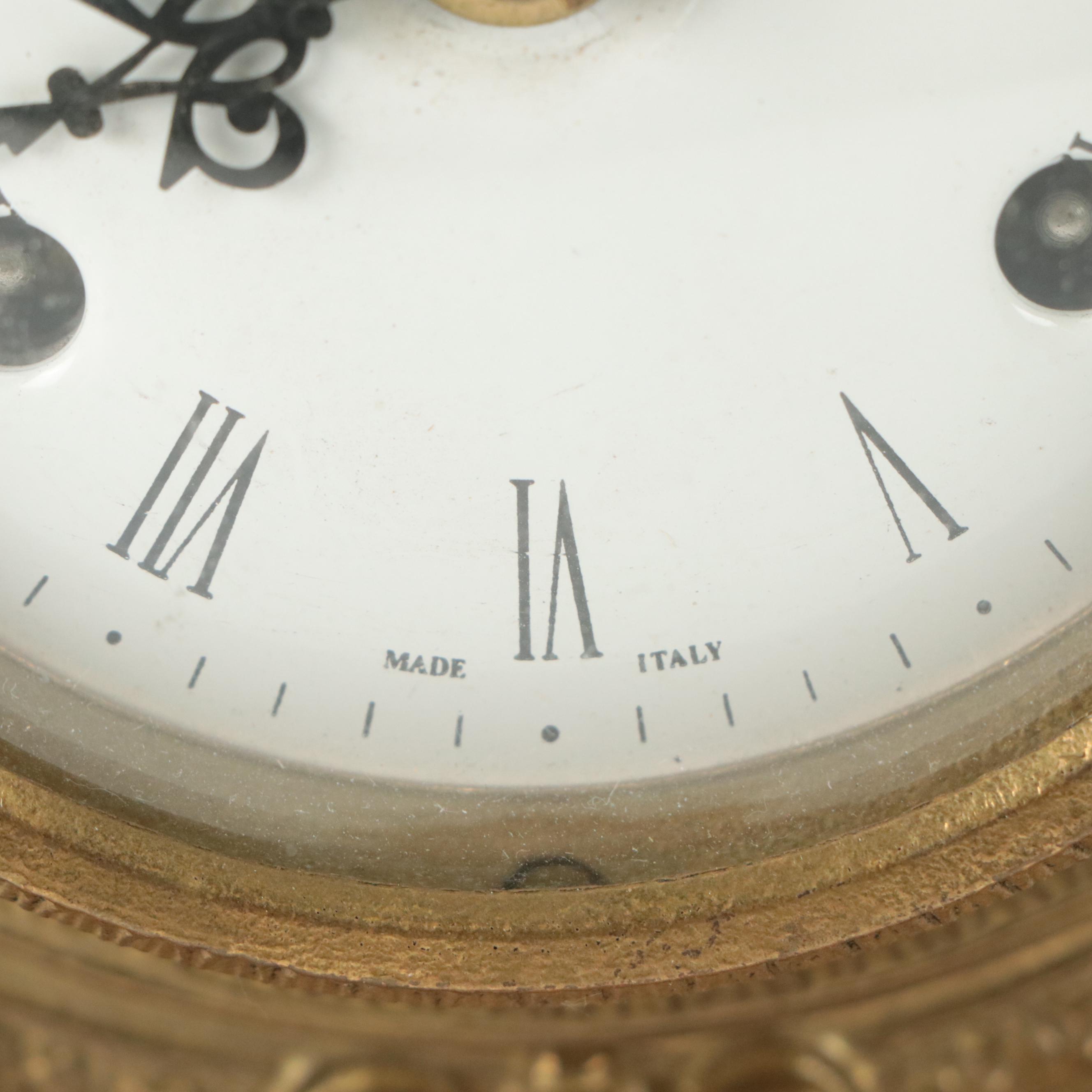 Imperial Neoclassical Style Bronze Cherub and Marble Mantel Clock